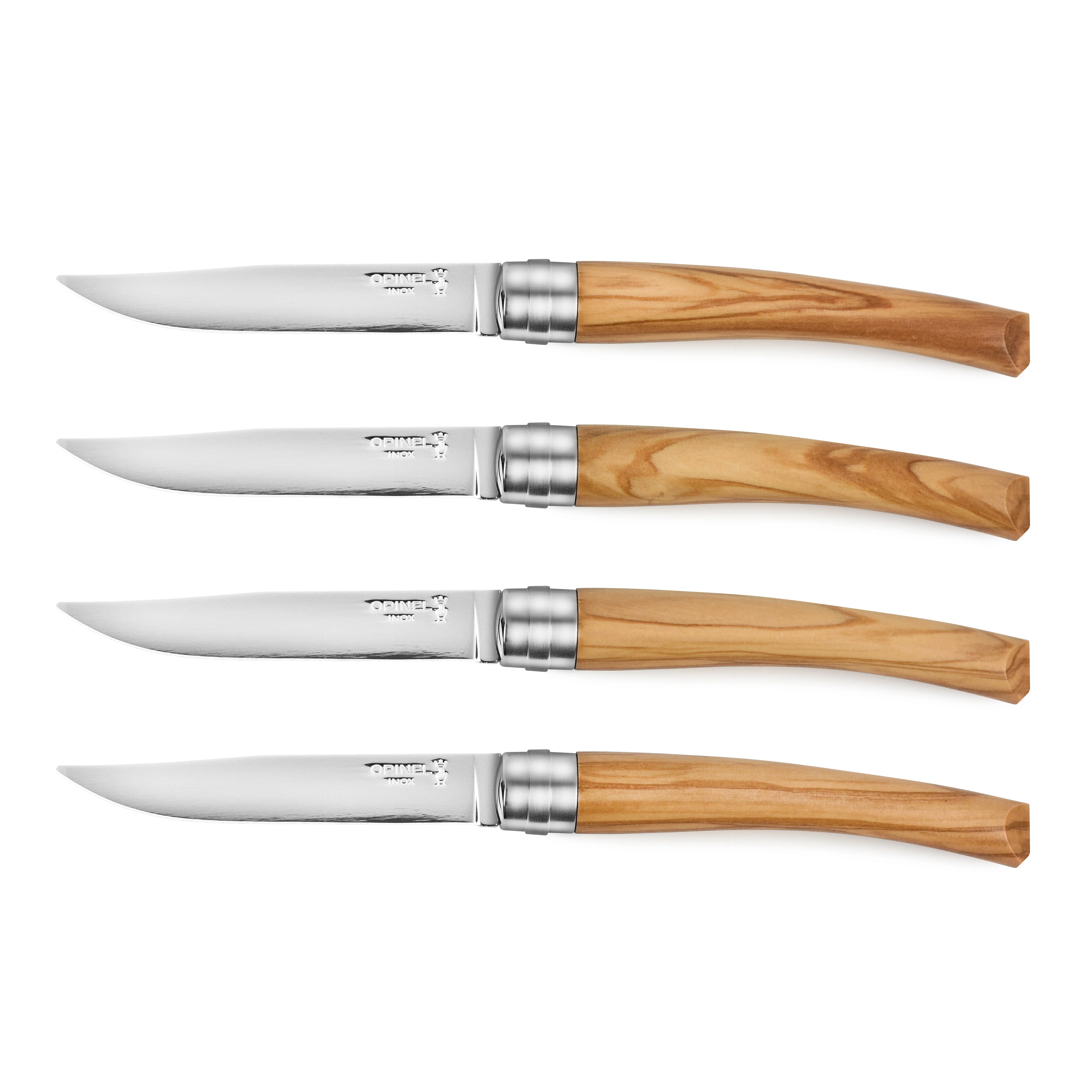 Opinel 4 Piece Olivewood Handle Steak Knife Set - Image 4