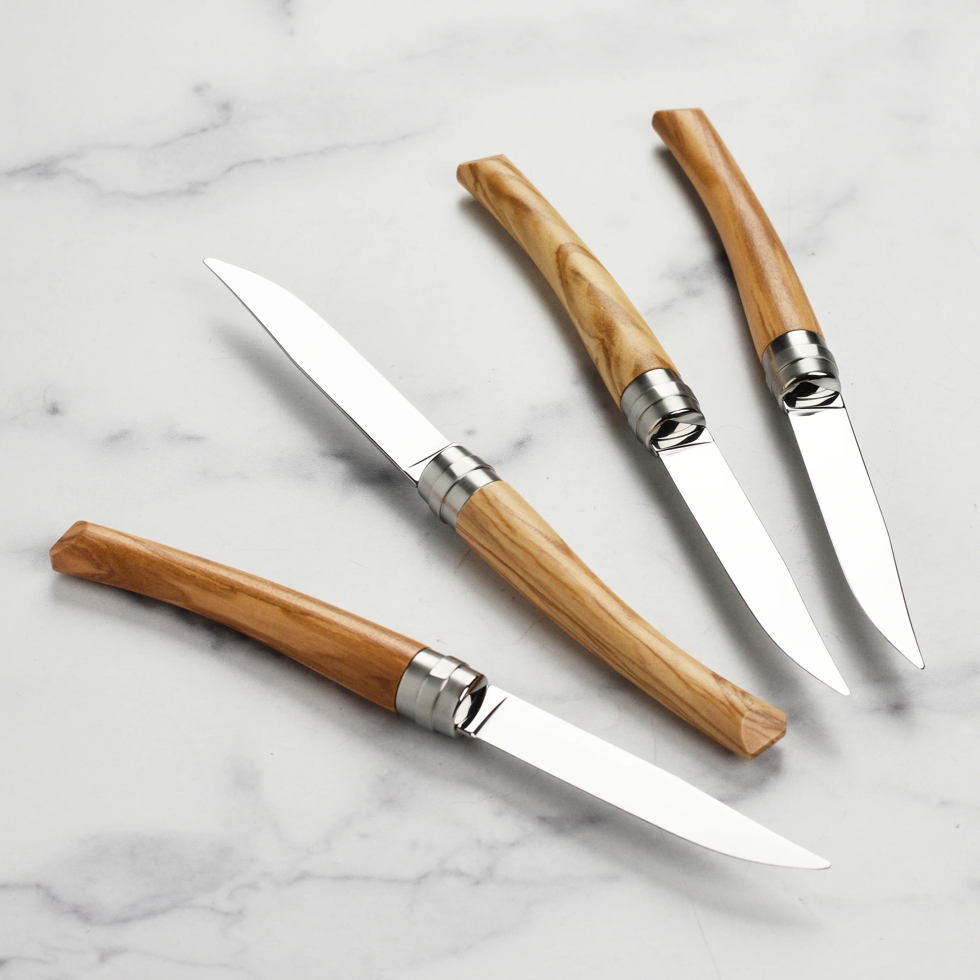Opinel 4 Piece Olivewood Handle Steak Knife Set - Image 7