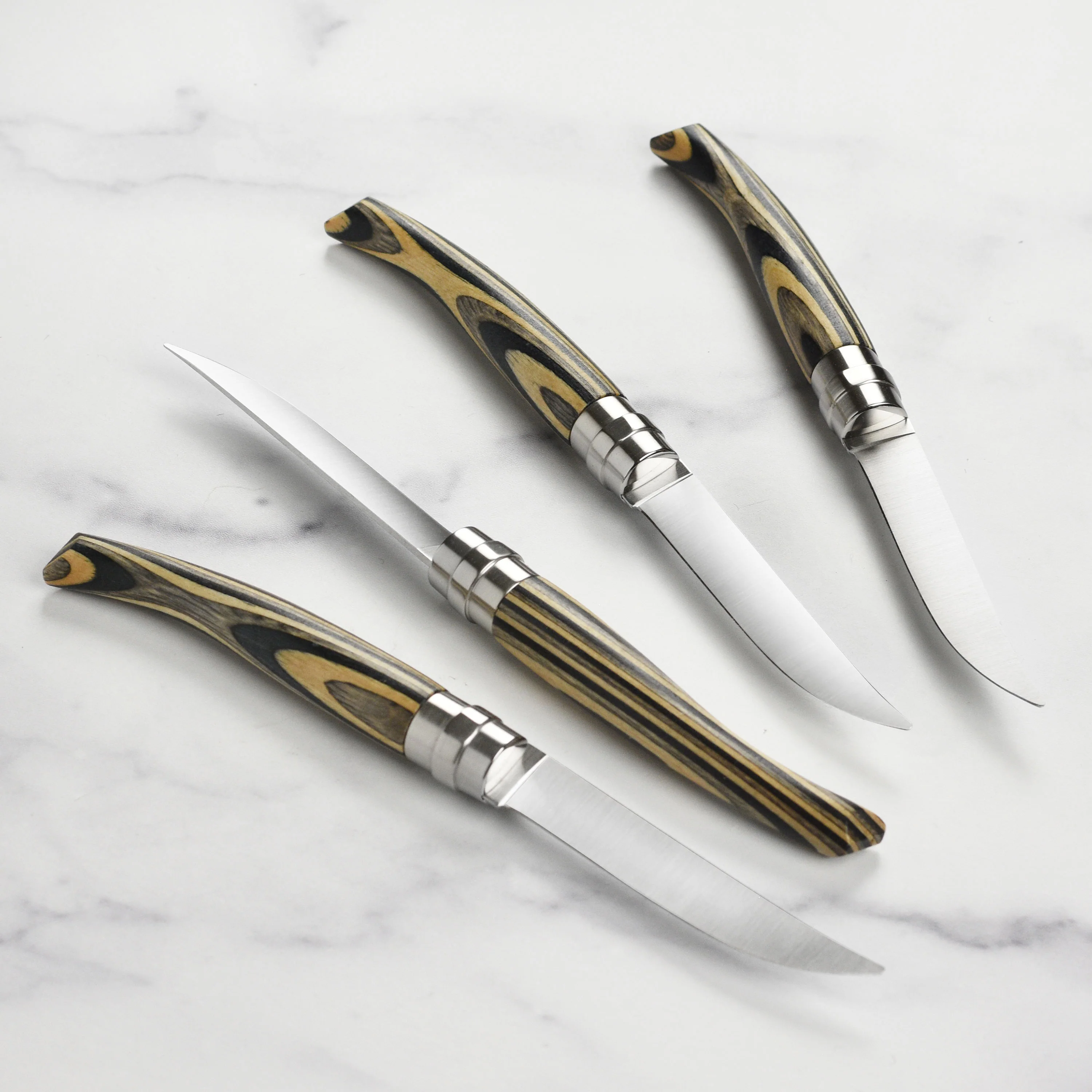Opinel 4 Piece Birchwood Handle Steak Knife Set - Image 6