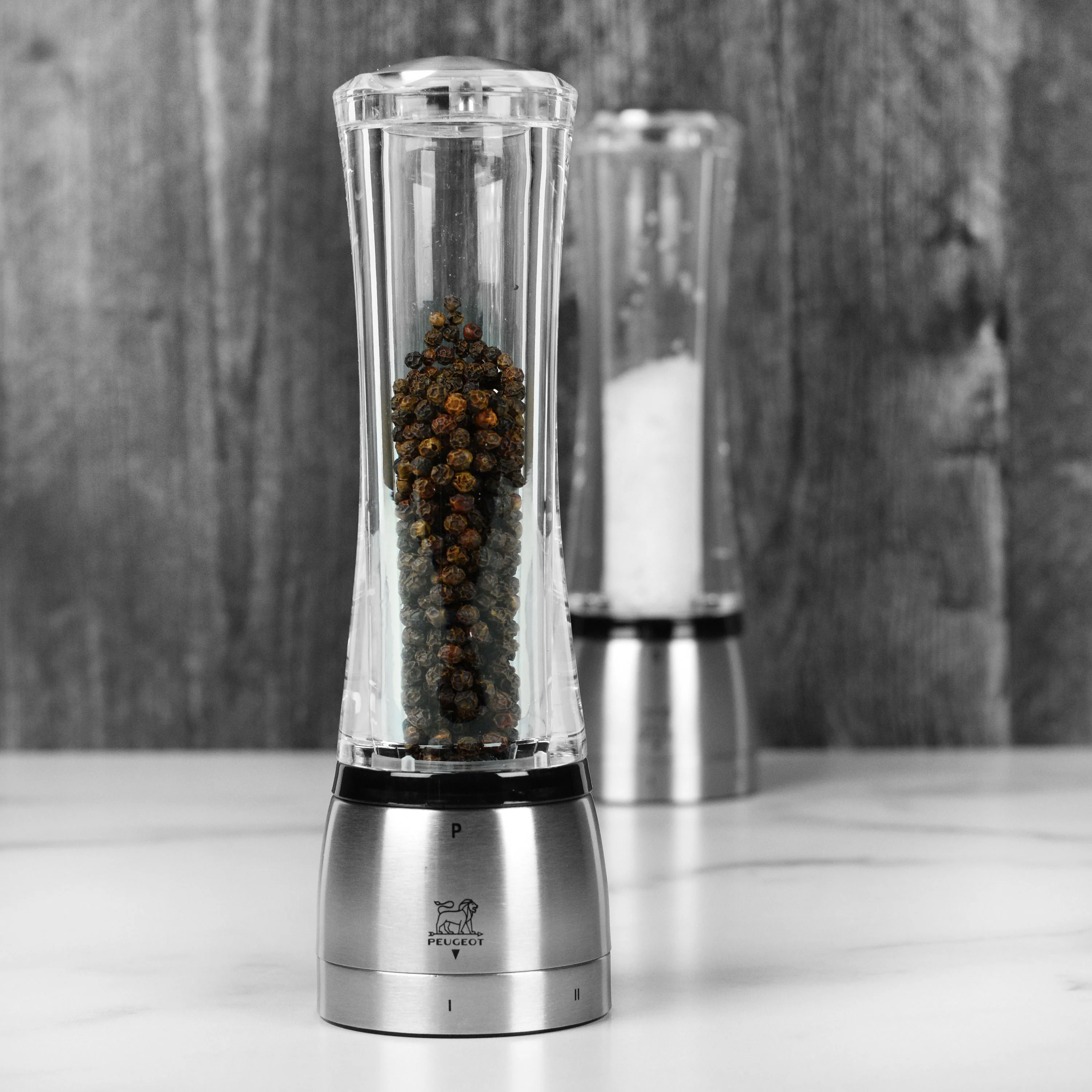 Peugeot Daman 8" u'Select Acrylic & Stainless Steel Salt & Pepper Mill Set - Image 6