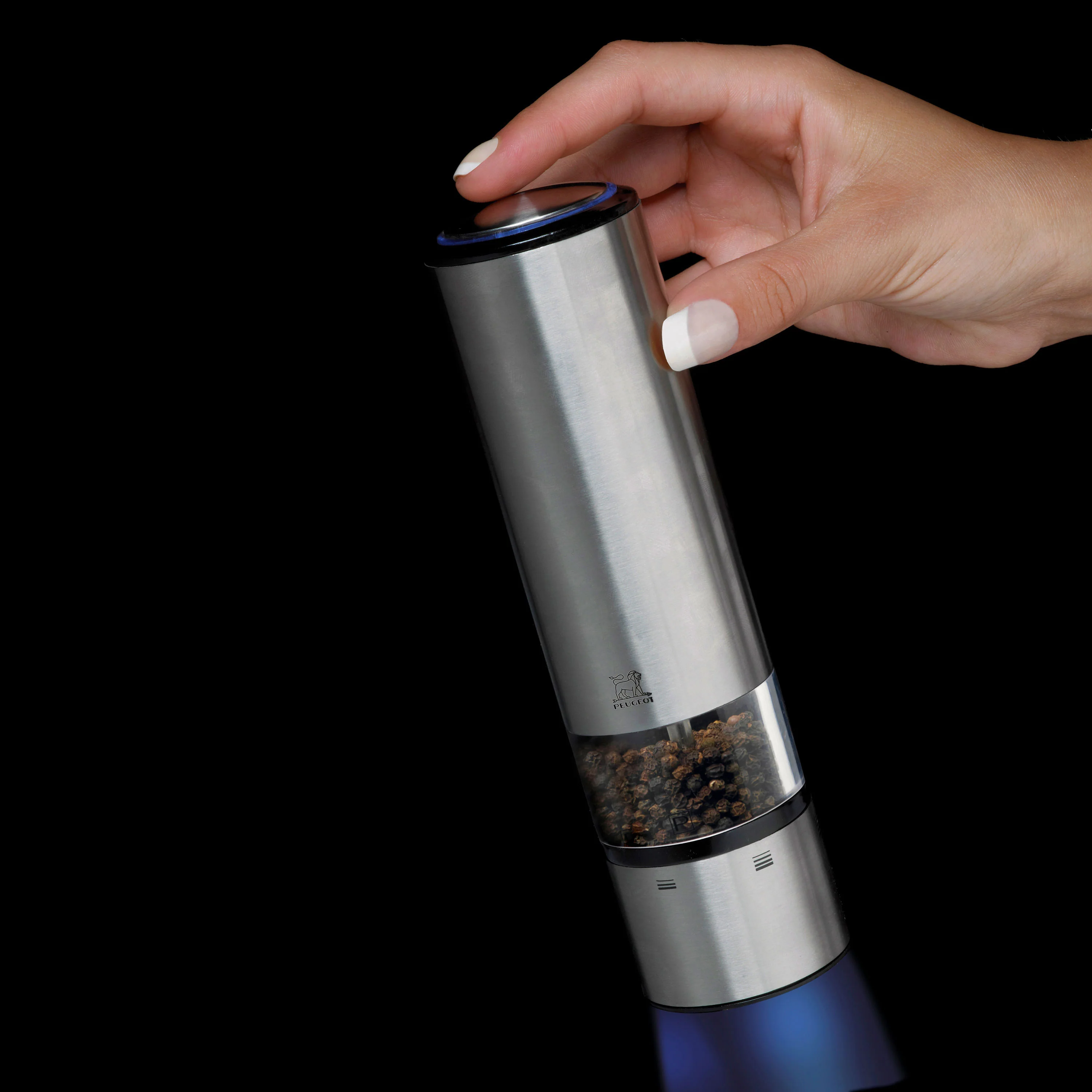 Peugeot Elis Sense 8" Stainless Steel Electric Salt & Pepper Mill Set - Image 4