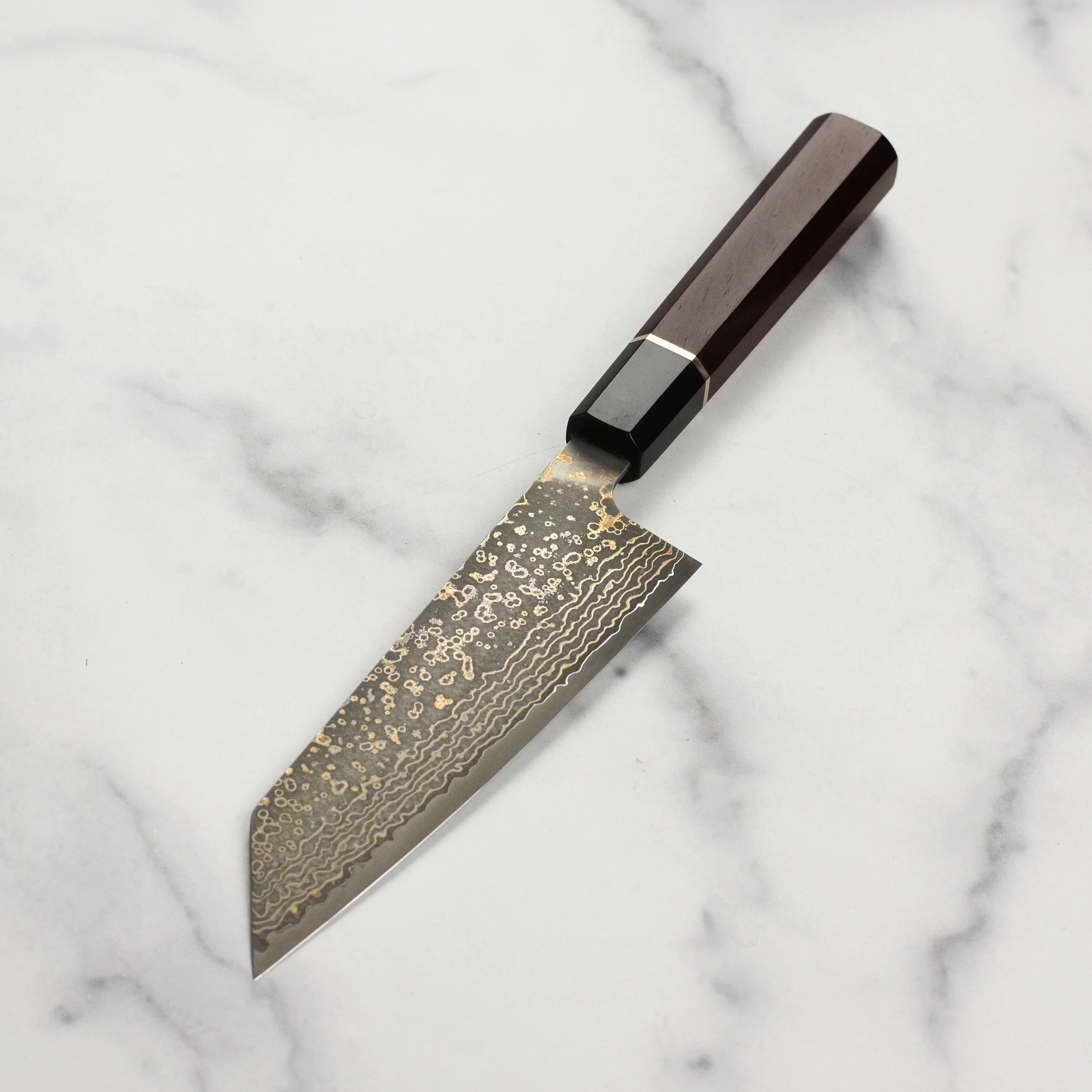 Saji Black Gold Damascus 6.7" Bunka - Image 6