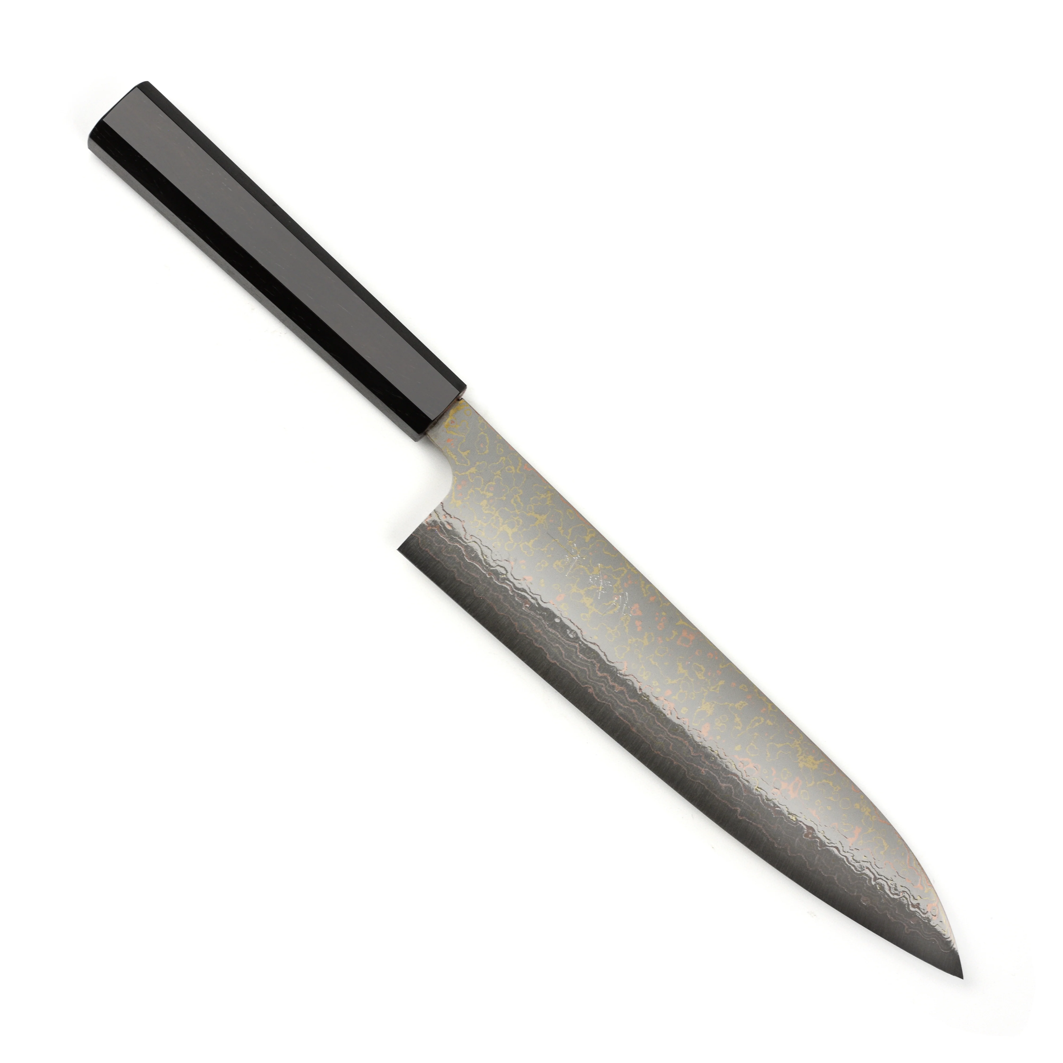 Saji Rainbow Damascus 8.25" Gyuto, Ebony - Image 9