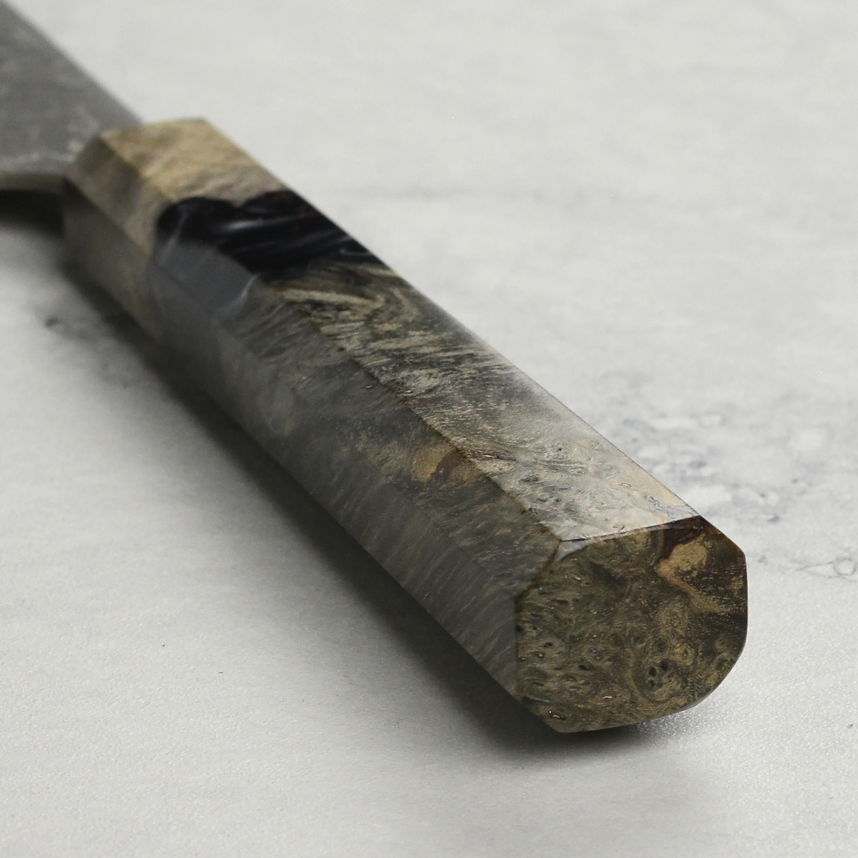 Saji SG2 Black Damascus 8.25" Gyuto, Stabilized Birch - Image 2