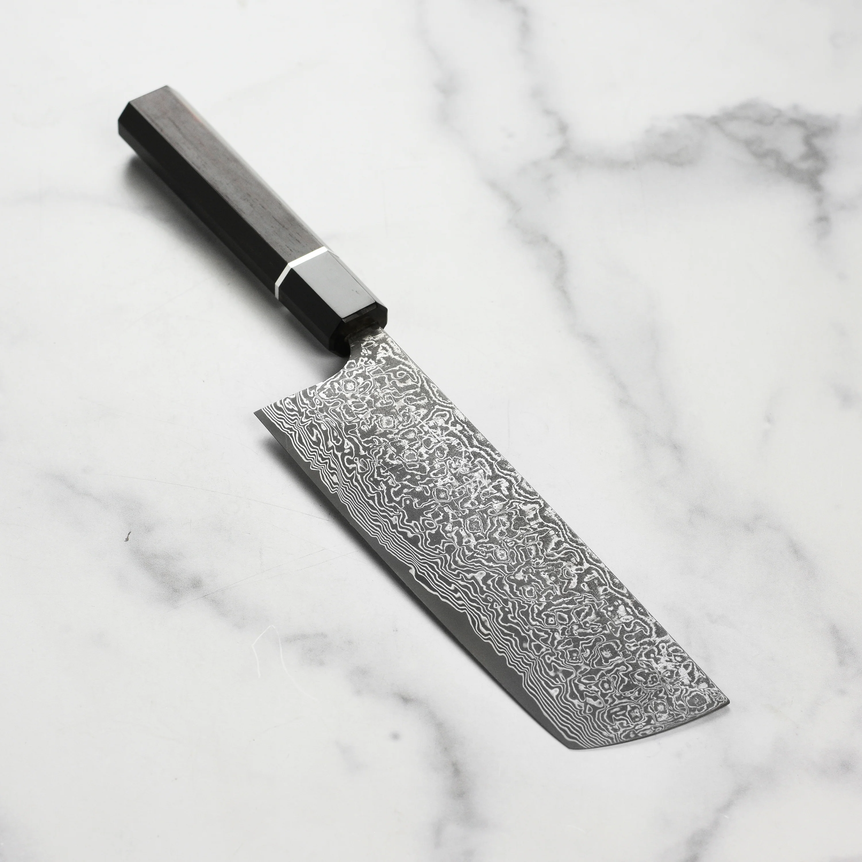 Saji SG2 Black Damascus 6.7" Nakiri, Ebony