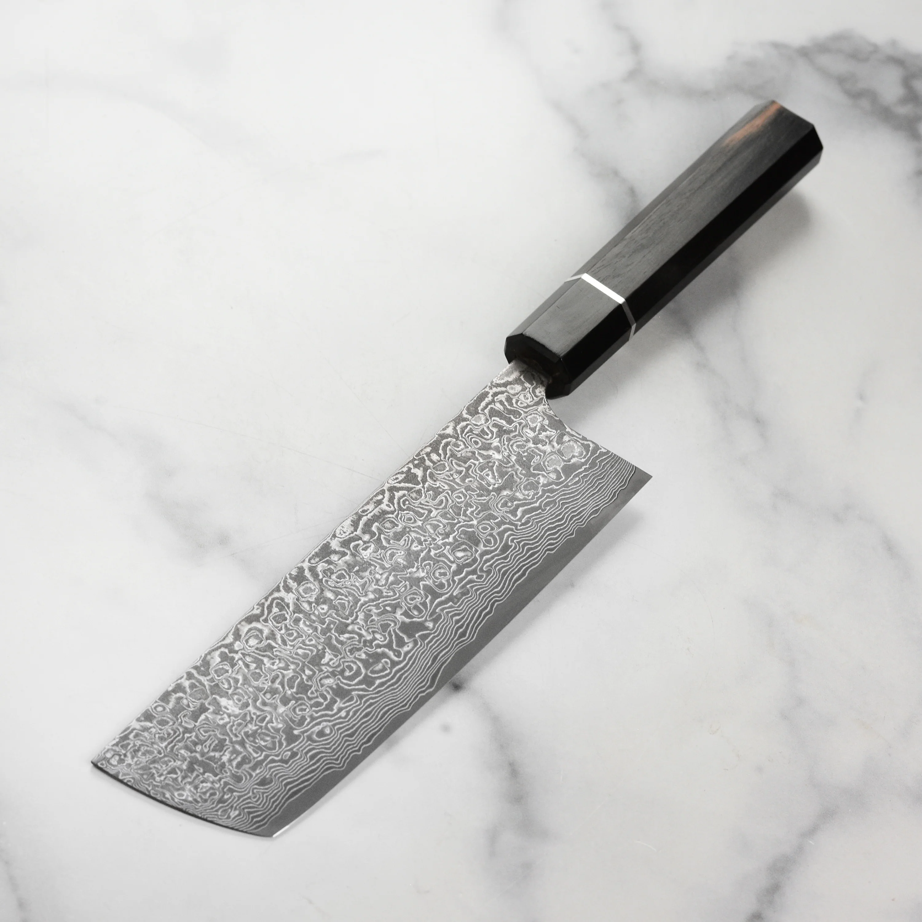 Saji SG2 Black Damascus 6.7" Nakiri, Ebony - Image 8