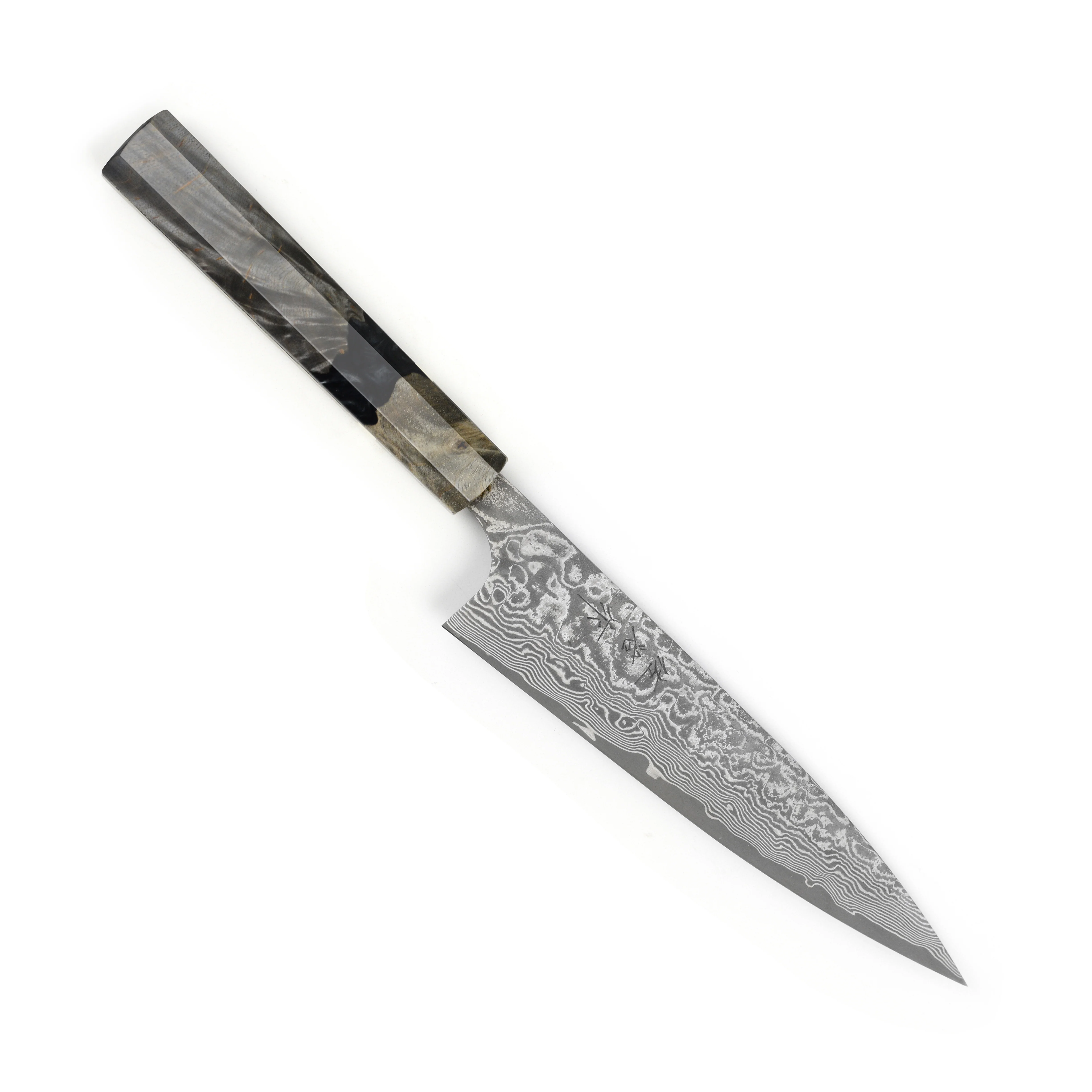Saji SG2 Black Damascus 5.9" Petty, Stabilized Birch - Image 9