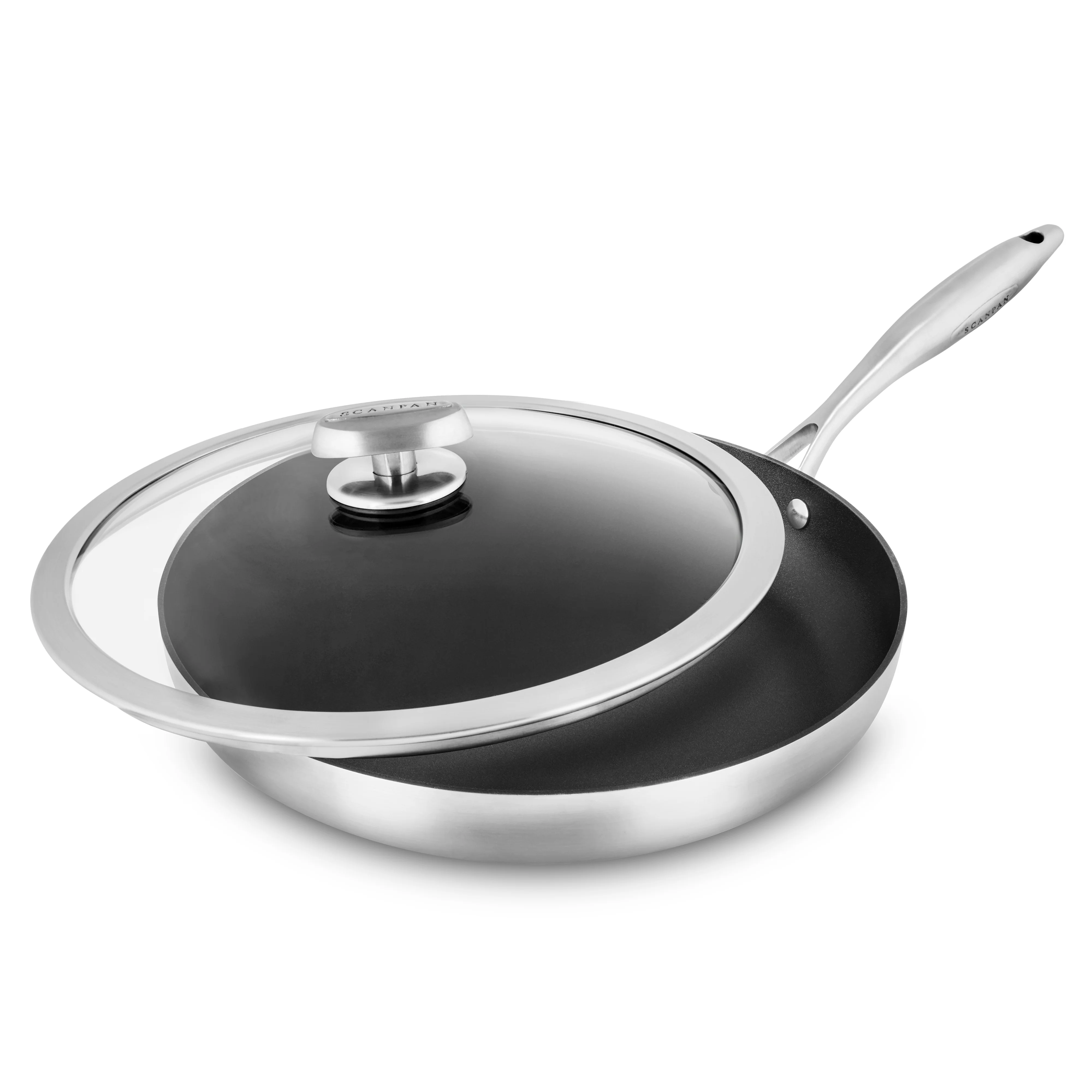 Scanpan CX+ 12.5" Stainless Steel Nonstick Fry Pan with Lid - Image 7