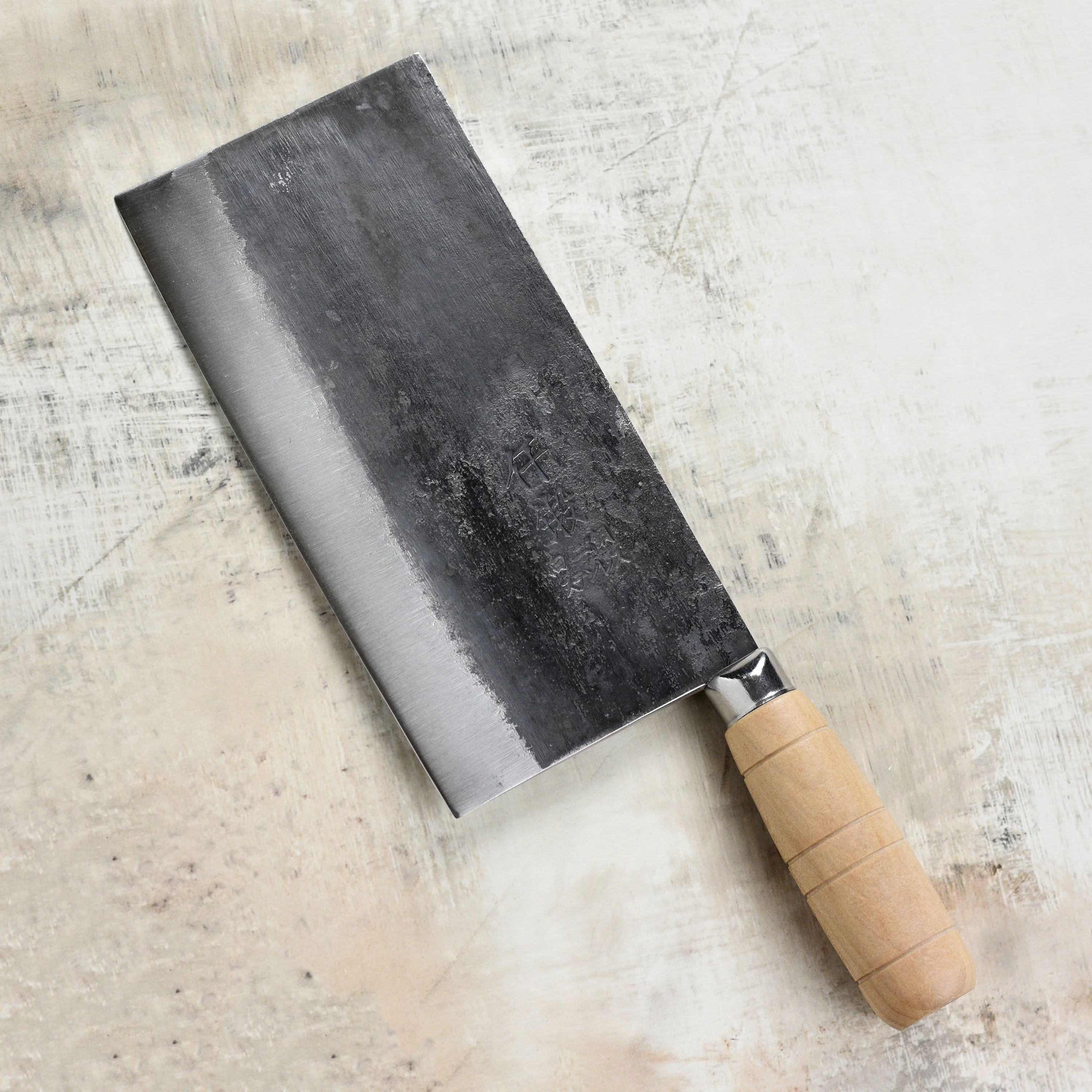 Sentan Forged Shirogami #2 Stainless Clad 7.5" Chinese Cleaver, Kurouchi - Image 3