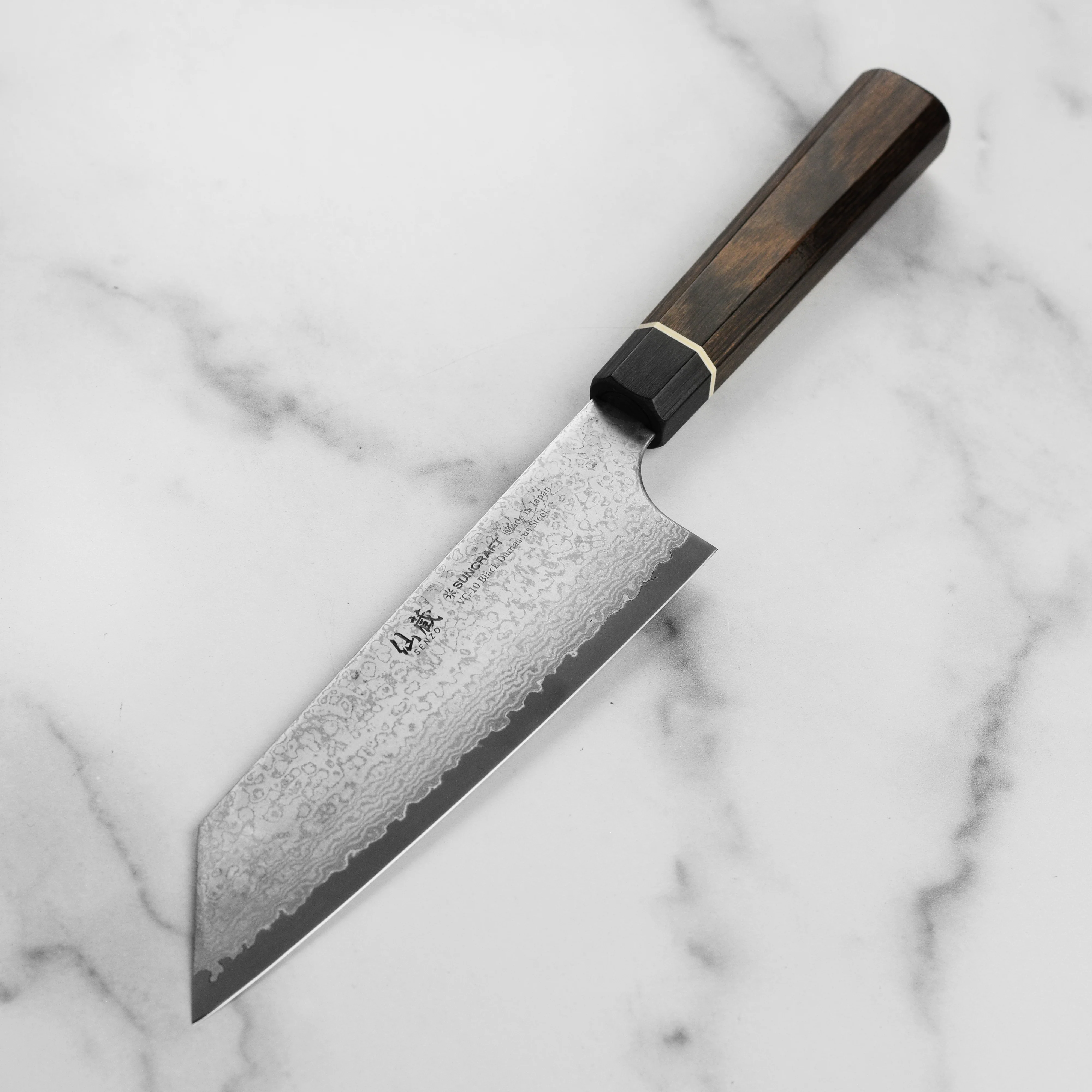 Senzo Black Damascus 6.5" Bunka Knife - Image 5