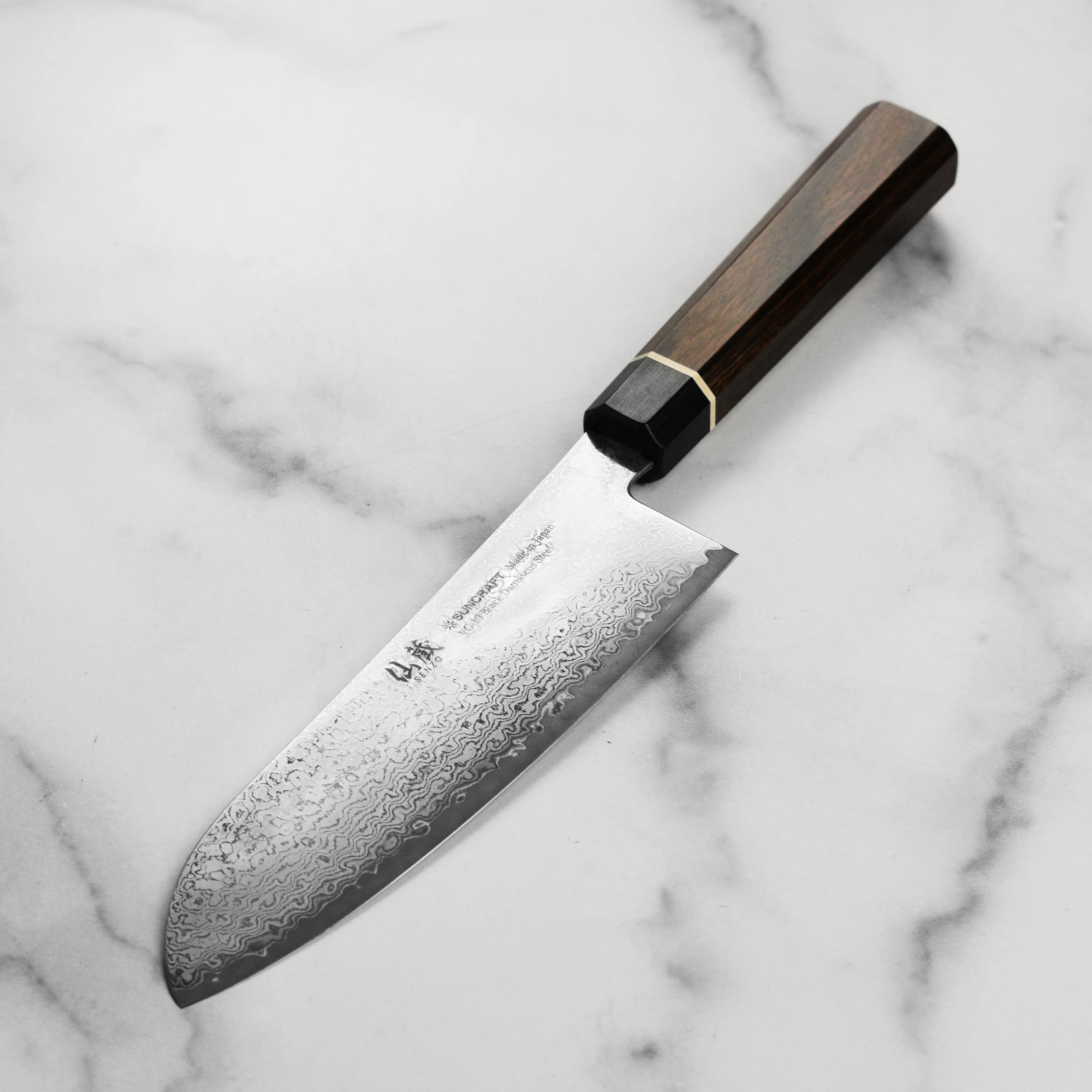 Senzo Black Damascus 6.5" Santoku Knife - Image 5