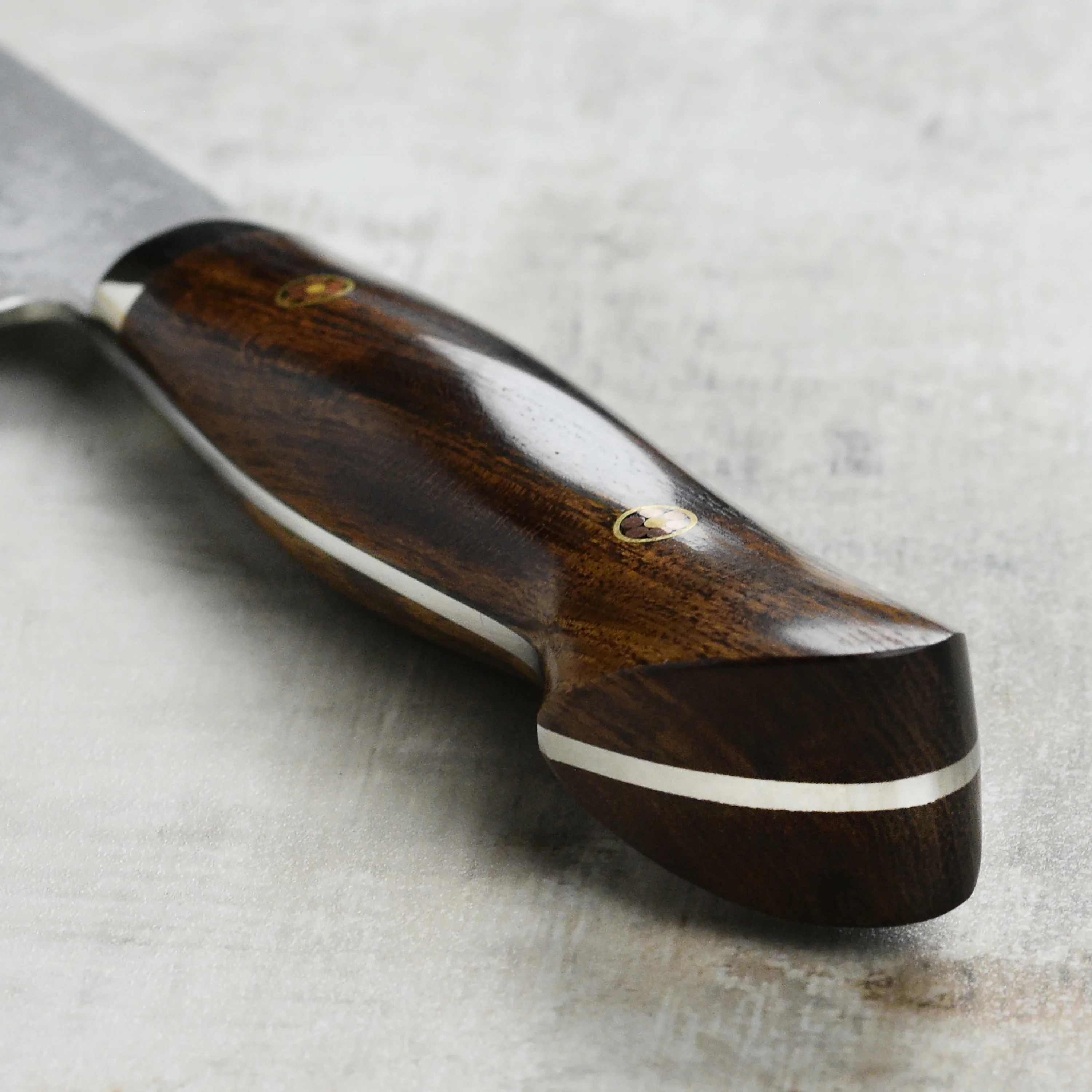 Shigeki Tanaka Hand-Forged R2 Damascus 9.4" Gyuto - Image 6