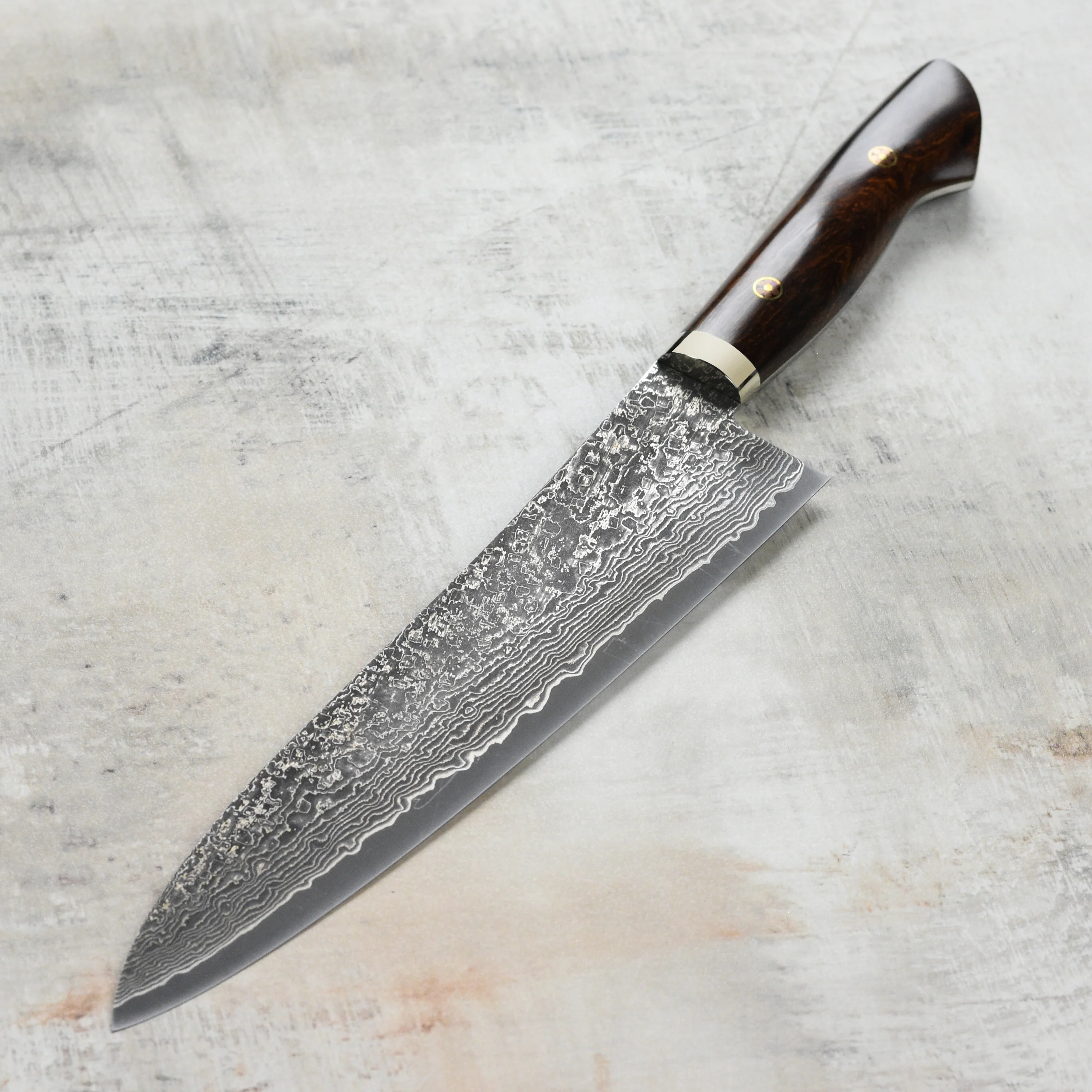 Shigeki Tanaka Hand-Forged R2 Damascus 9.4" Gyuto - Image 7