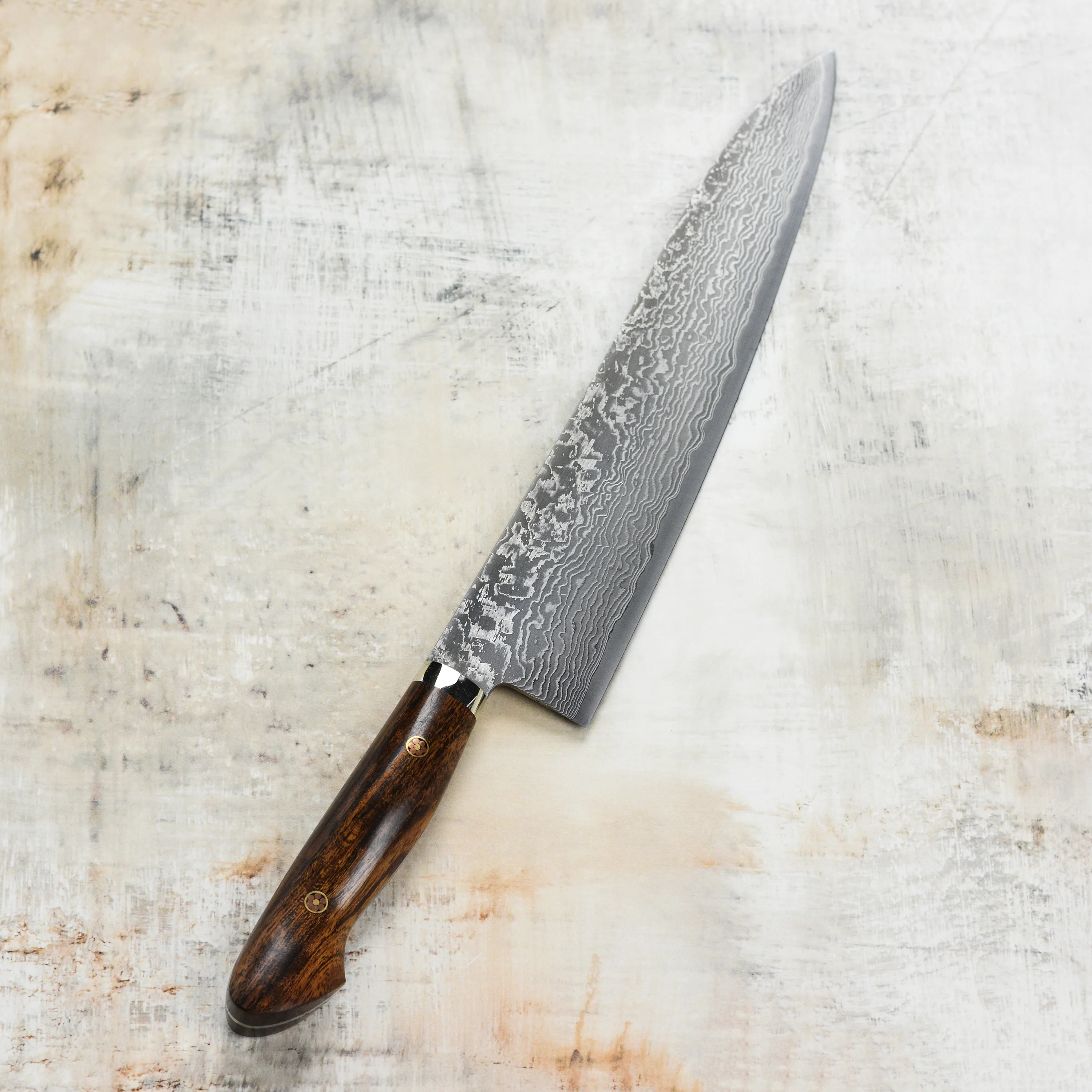 Shigeki Tanaka Hand-Forged R2 Damascus 10.6" Gyuto - Image 3