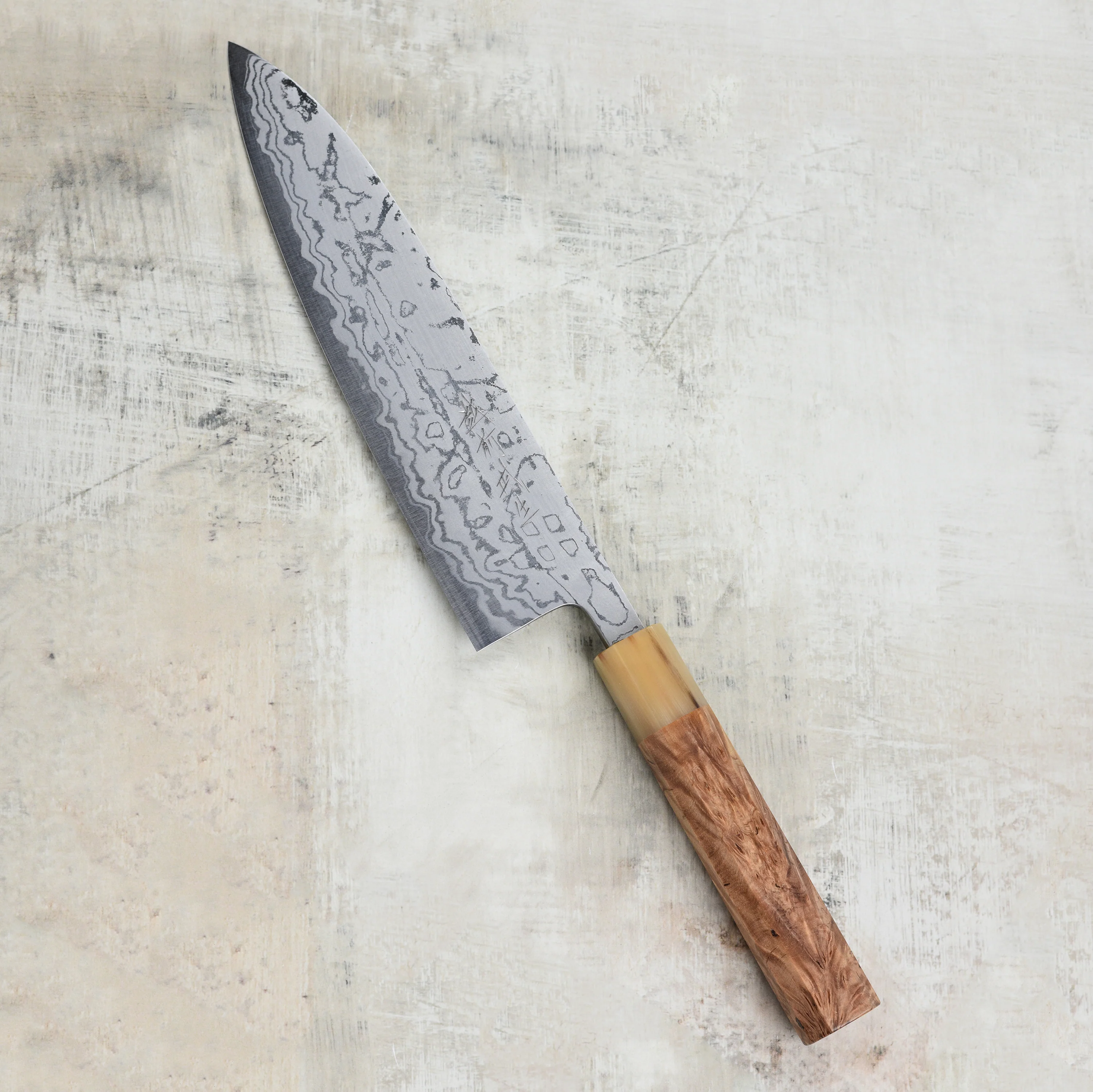 Shiro Kamo Shirogami #2 Damascus 8.25" Gyuto - Image 6