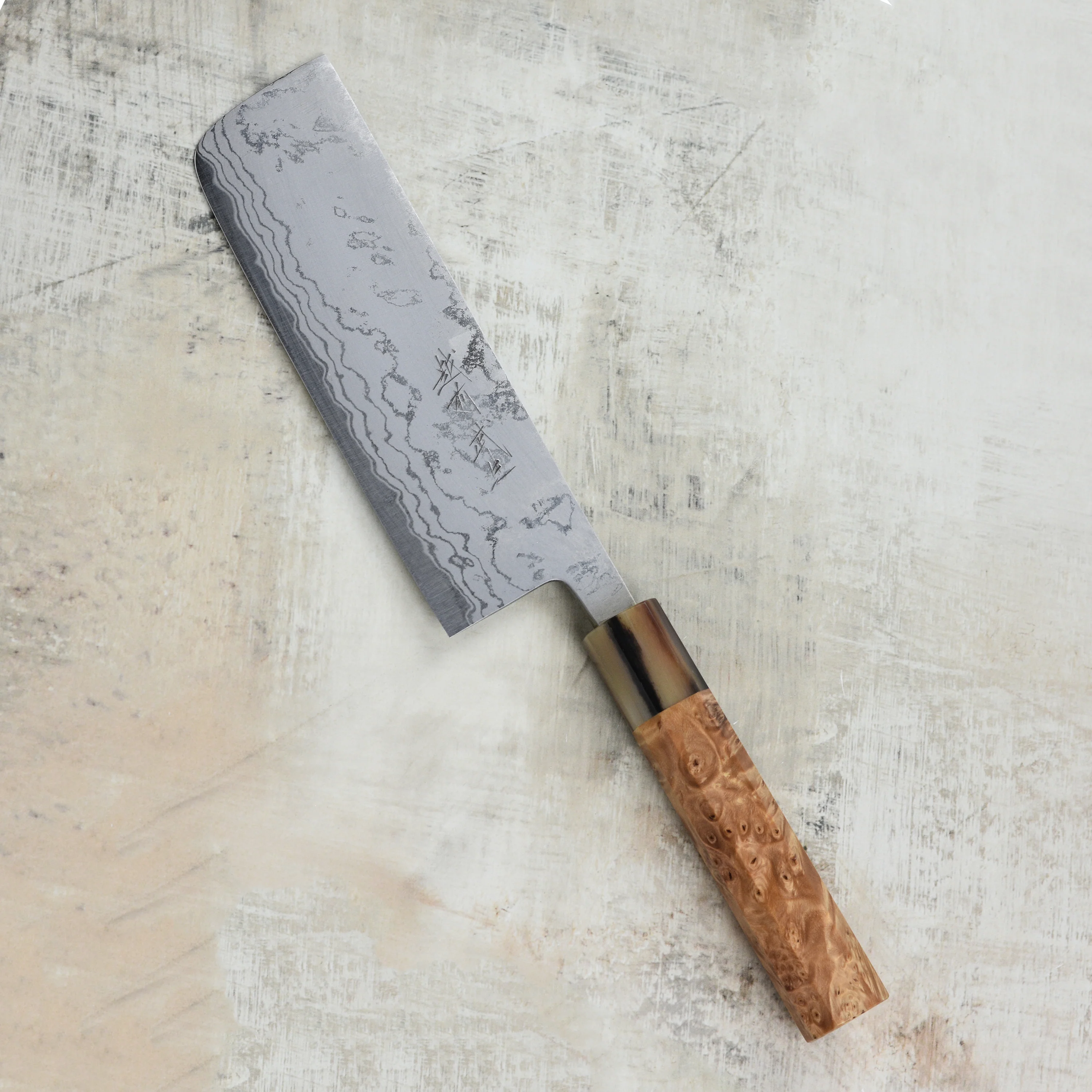 Shiro Kamo Shirogami #2 Damascus 6.5" Nakiri - Image 4