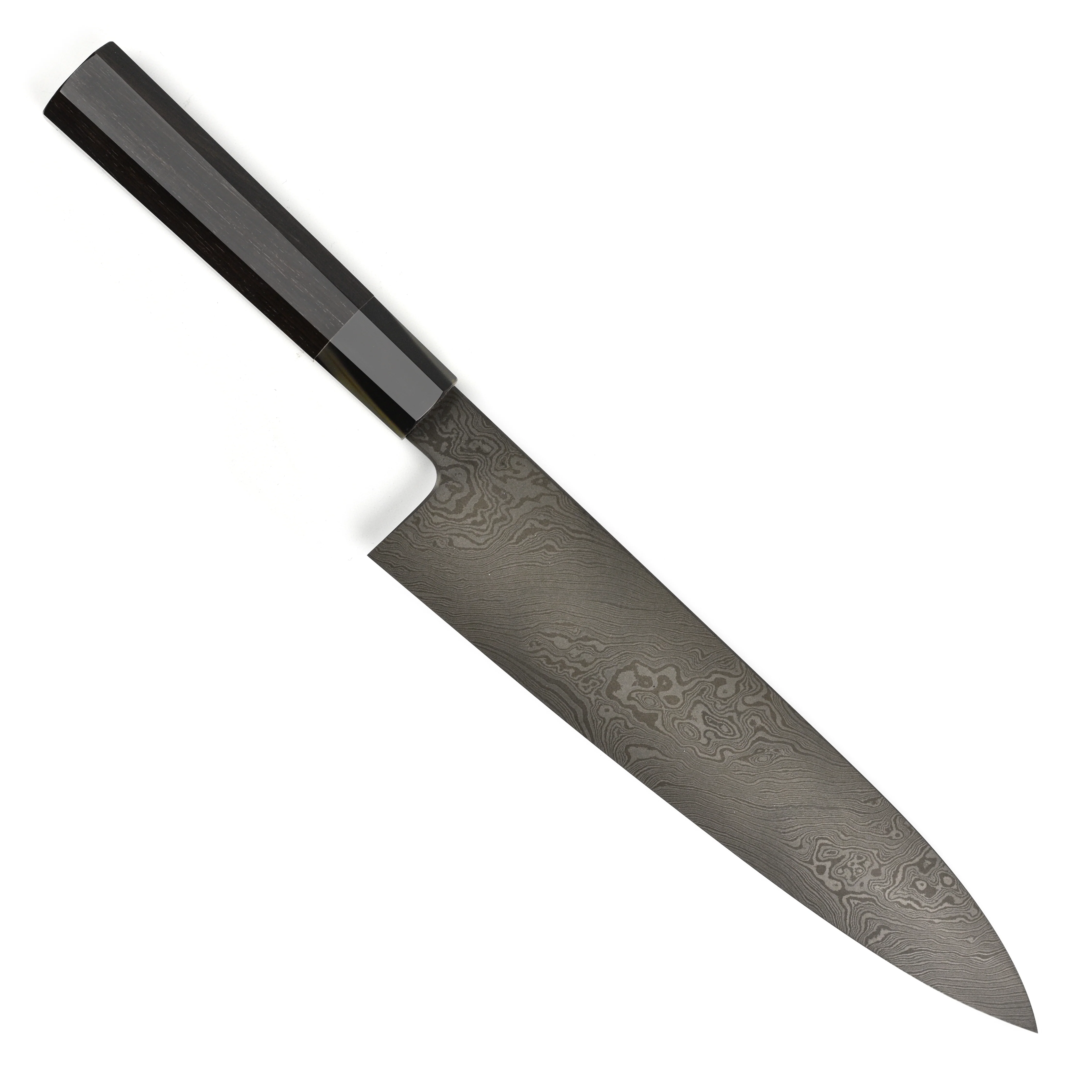Shoichi Hashimoto Tobikumo Aogami #2 + Shirogami #2 Coreless Damascus 9.4" Gyuto - Image 5