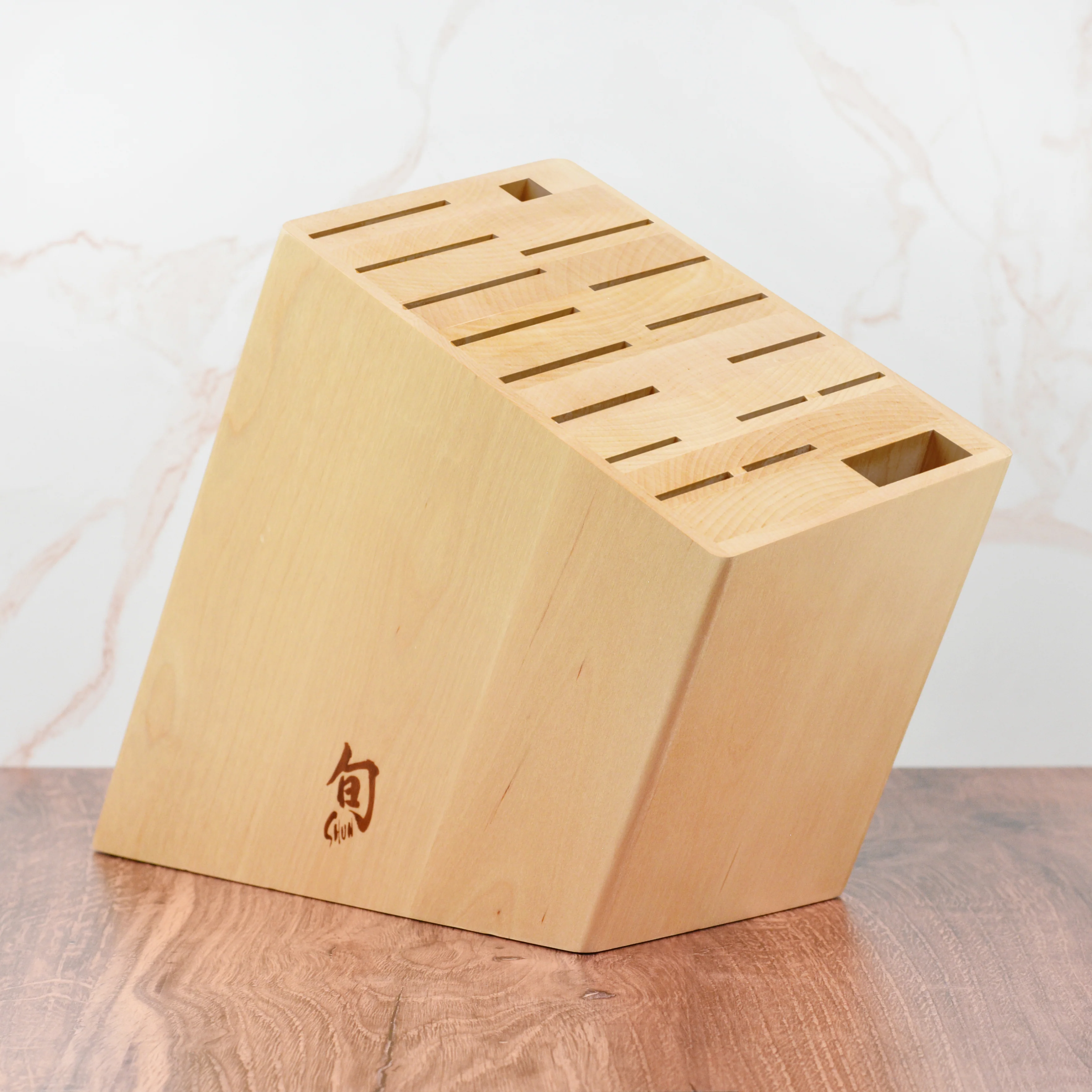 Shun 17 Slot Angled Birch Knife Block - Image 6