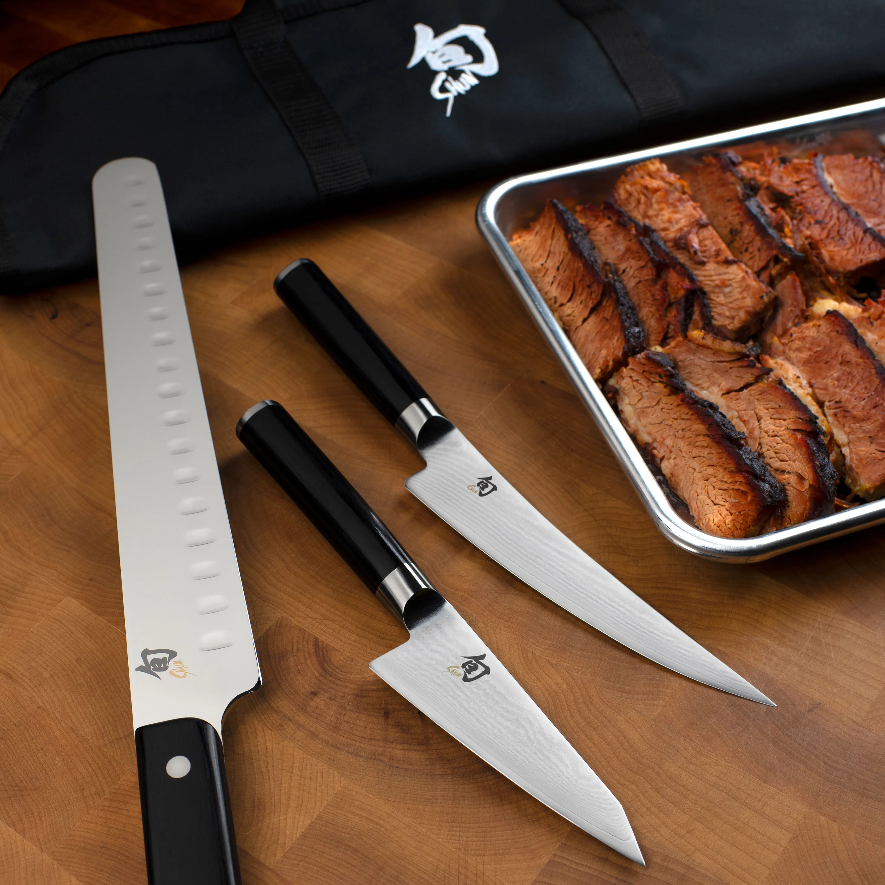 Shun Classic 12" Hollow Edge Brisket Knife with Saya - Image 8