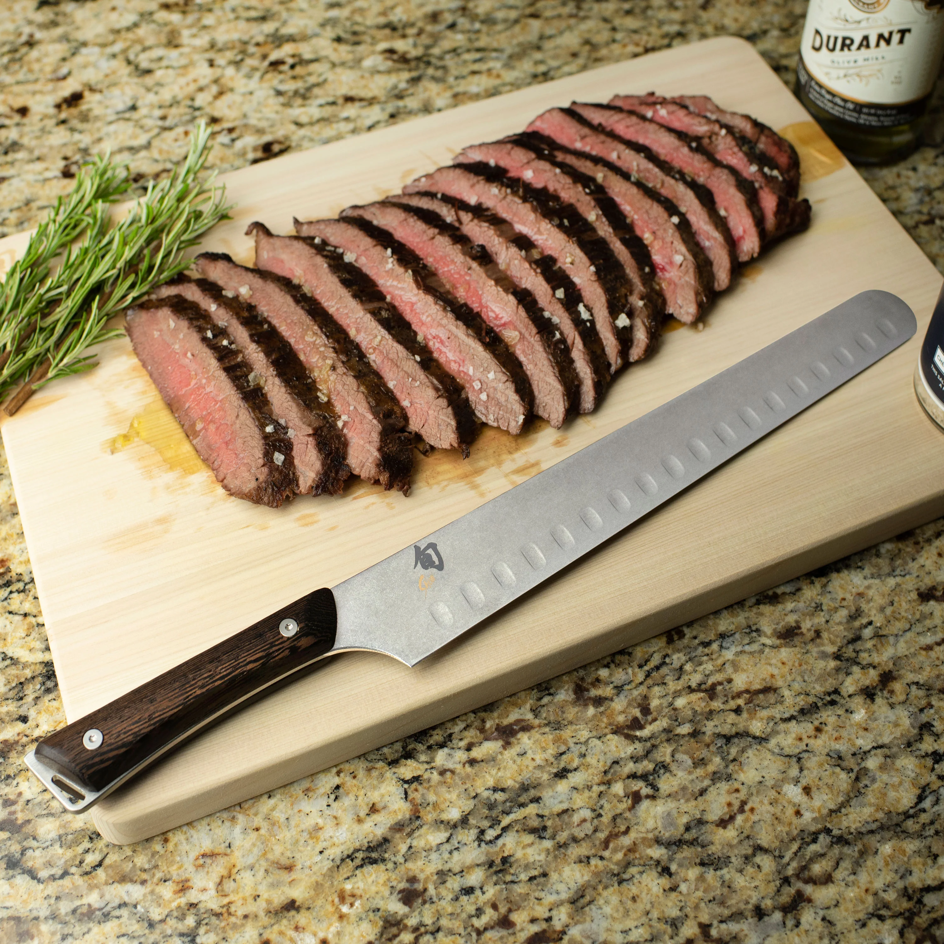 Shun Kanso 12" Hollow Edge Brisket Knife with Saya - Image 4