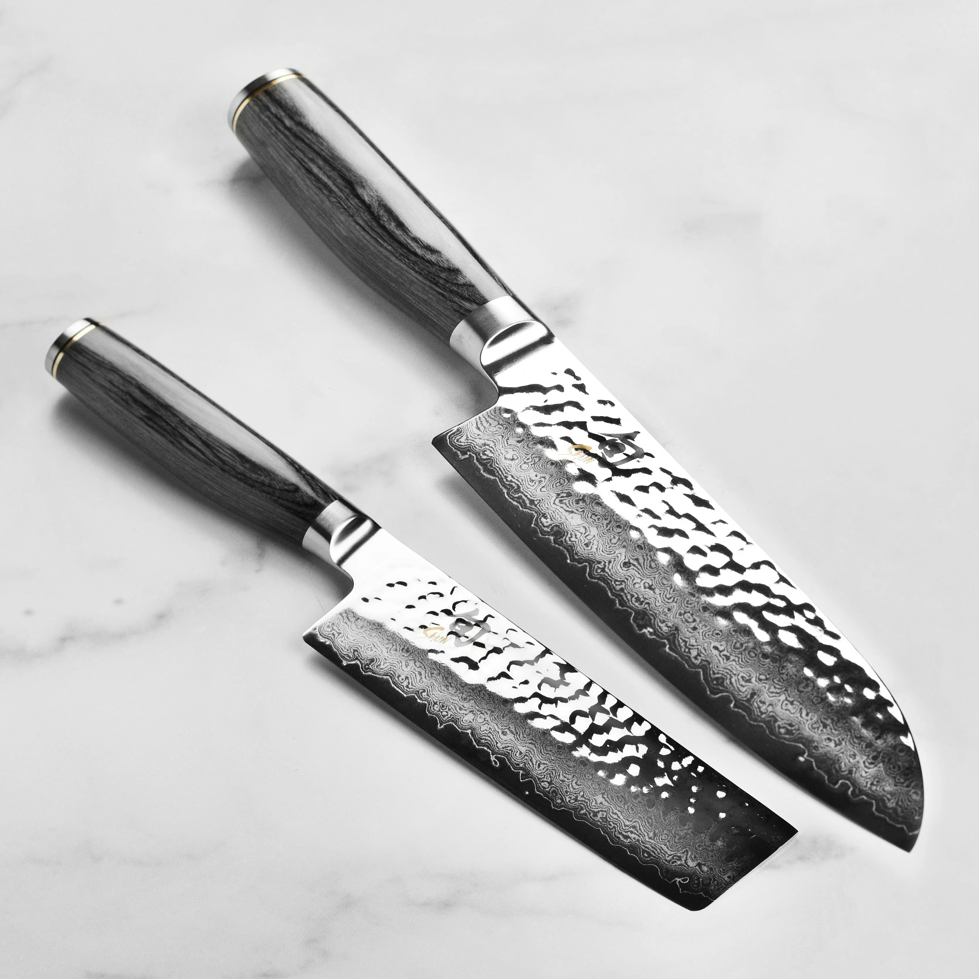 Shun Premier Grey Santoku & Nakiri Knife Set