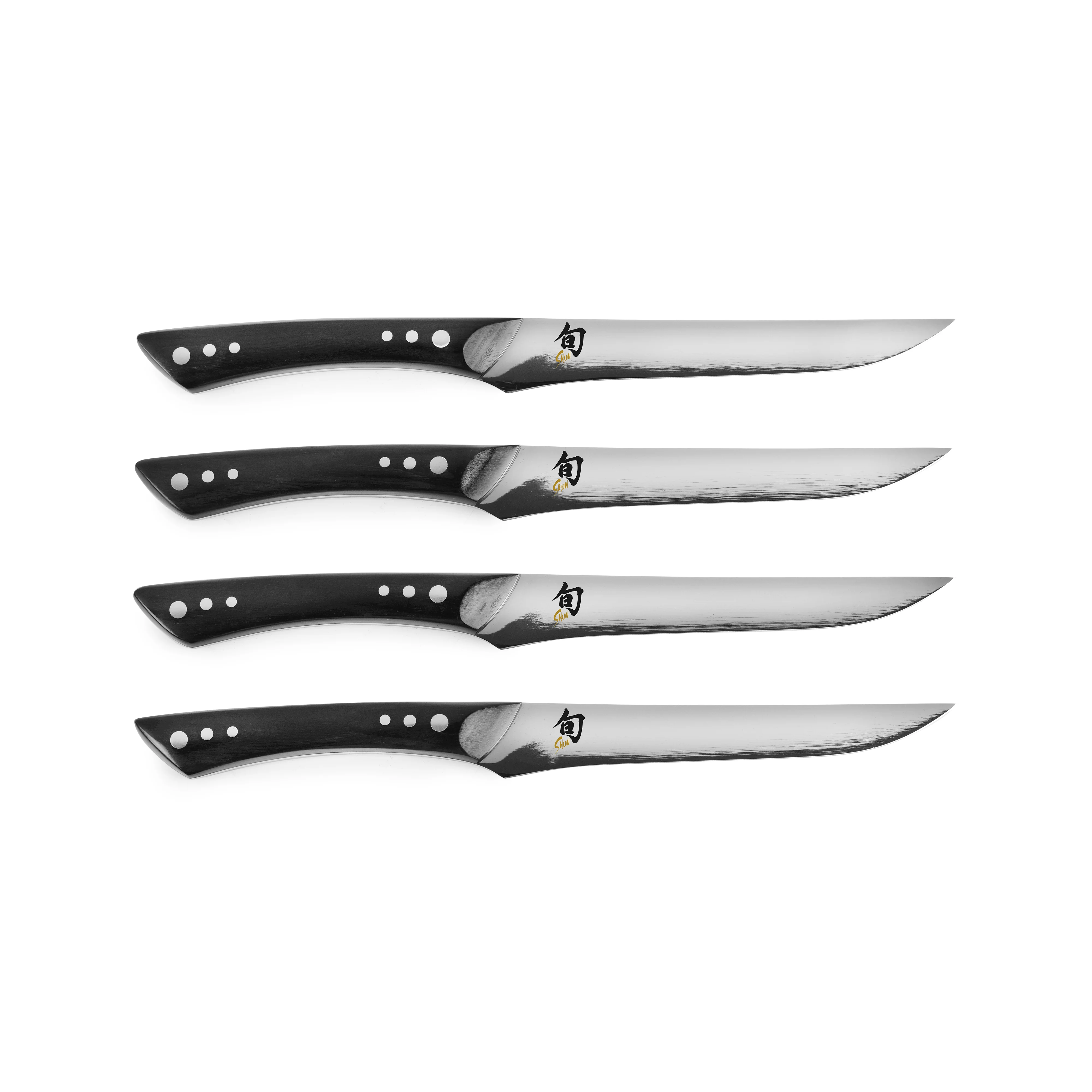Shun 4 Piece Shima Steak Knife Set, Black Pakkawood - Image 4