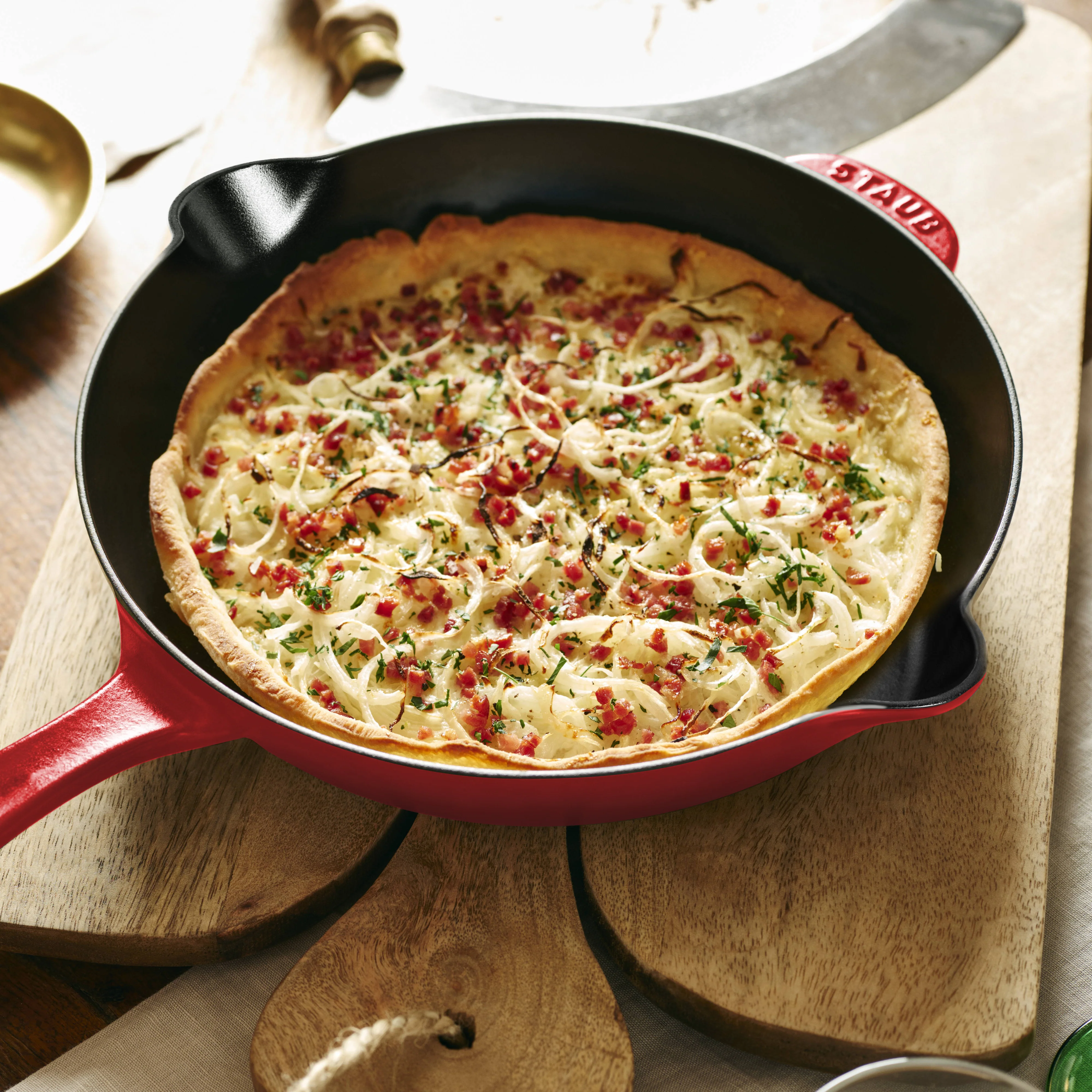 Staub 11" Cherry Red Cast Iron Deep Traditional Skillet - Image 4