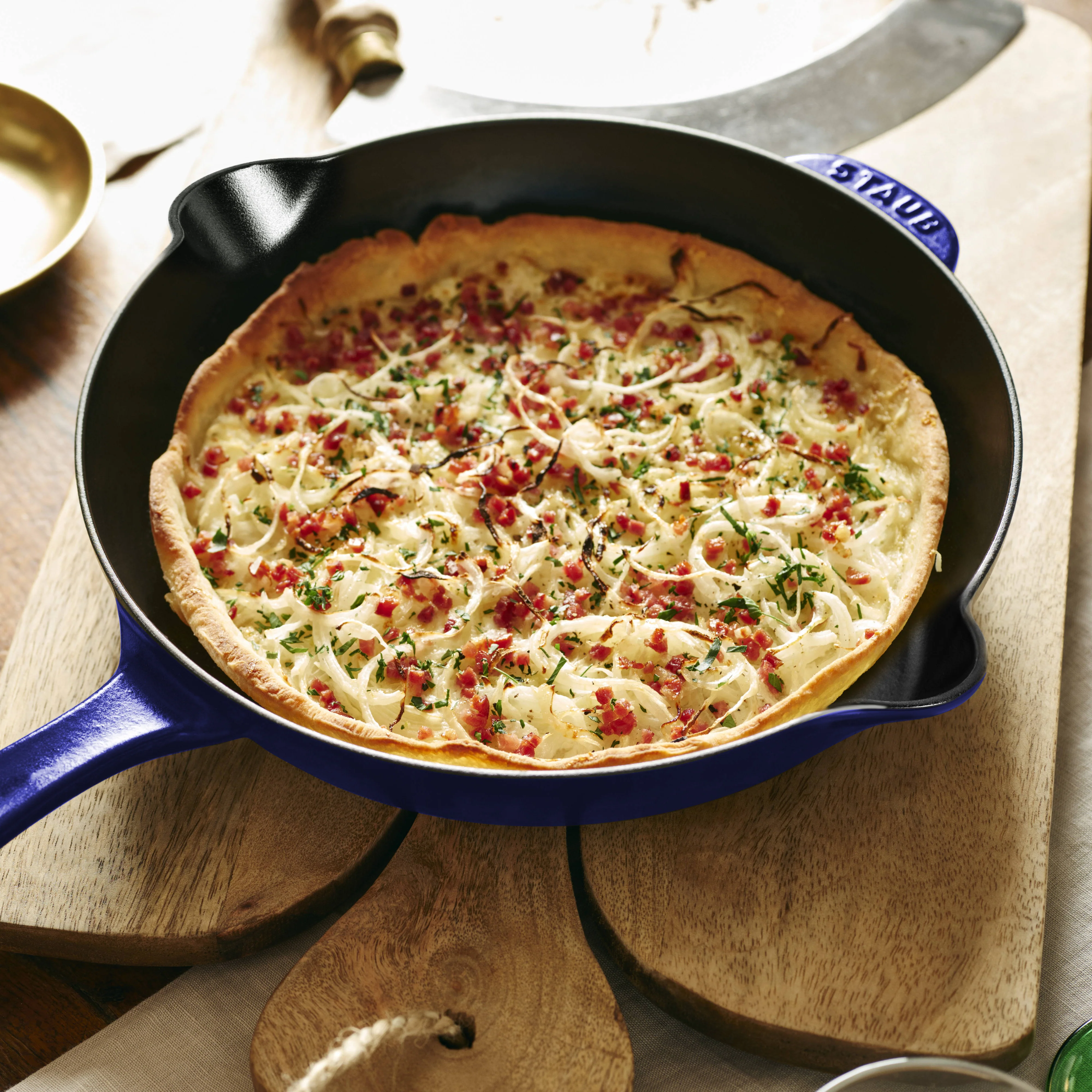 Staub 11" Sapphire Blue Cast Iron Deep Traditional Skillet - Image 3