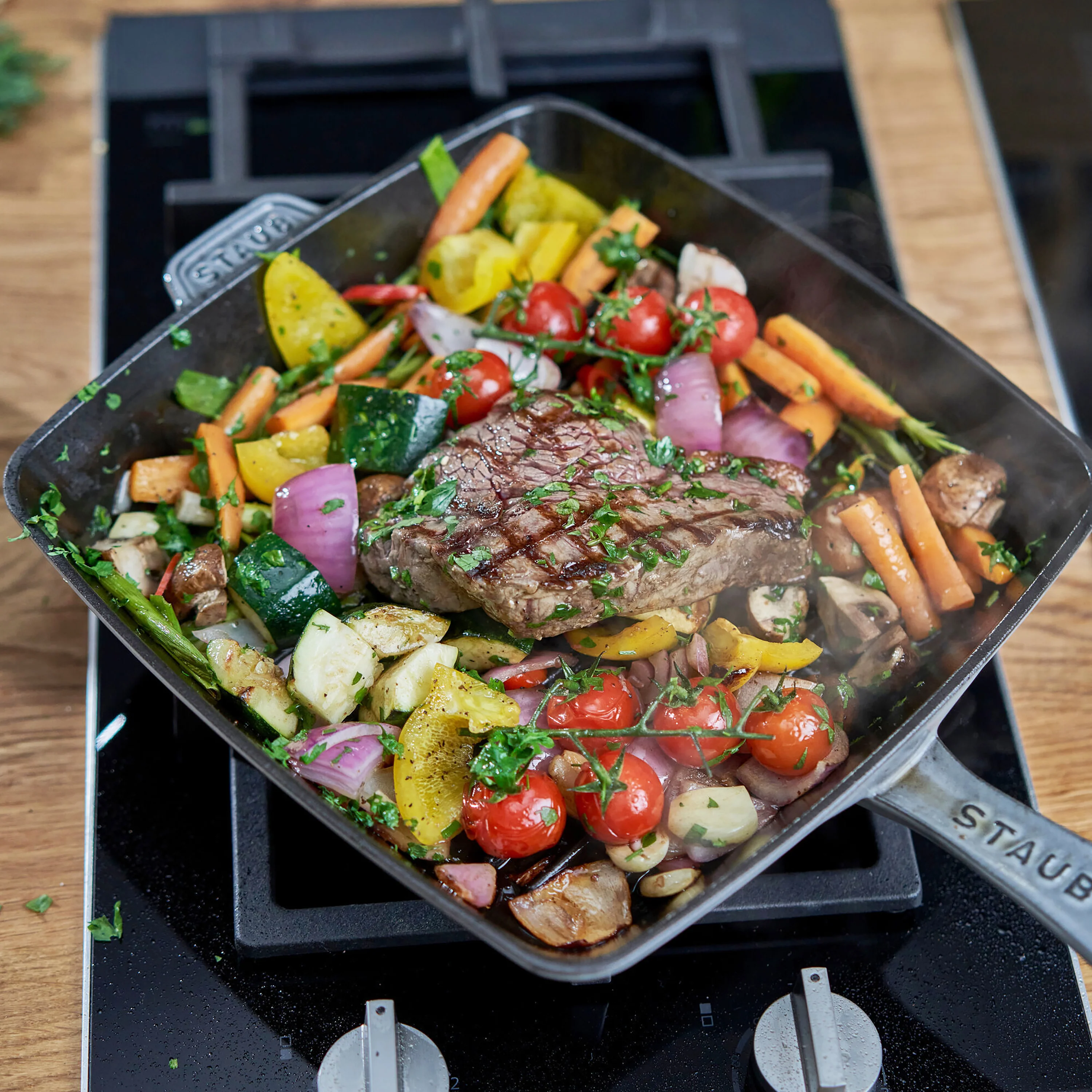 Staub 12" Graphite Gray Square Grill Pan - Image 6