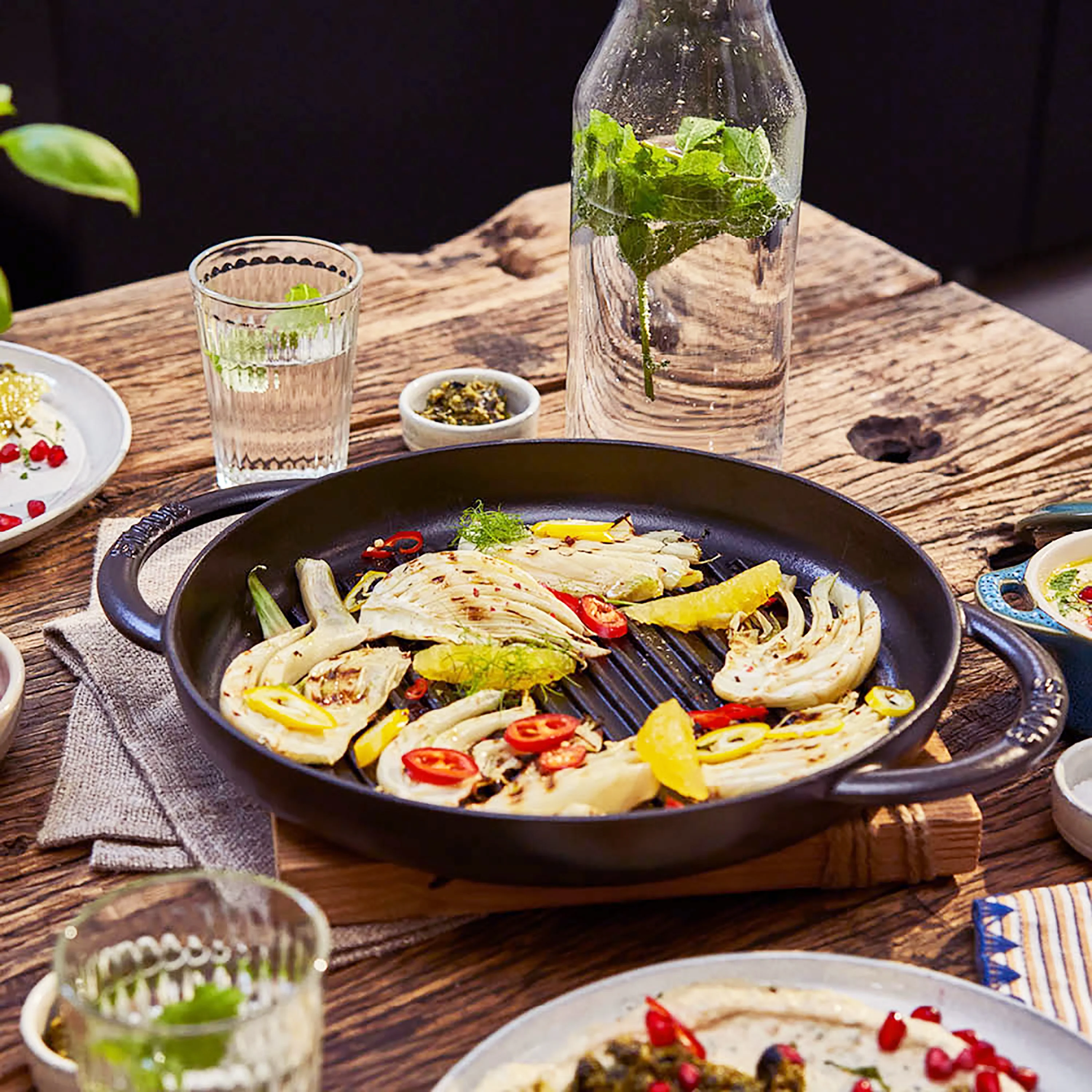 Staub 10" Matte Black Round Grill Pan - Image 2