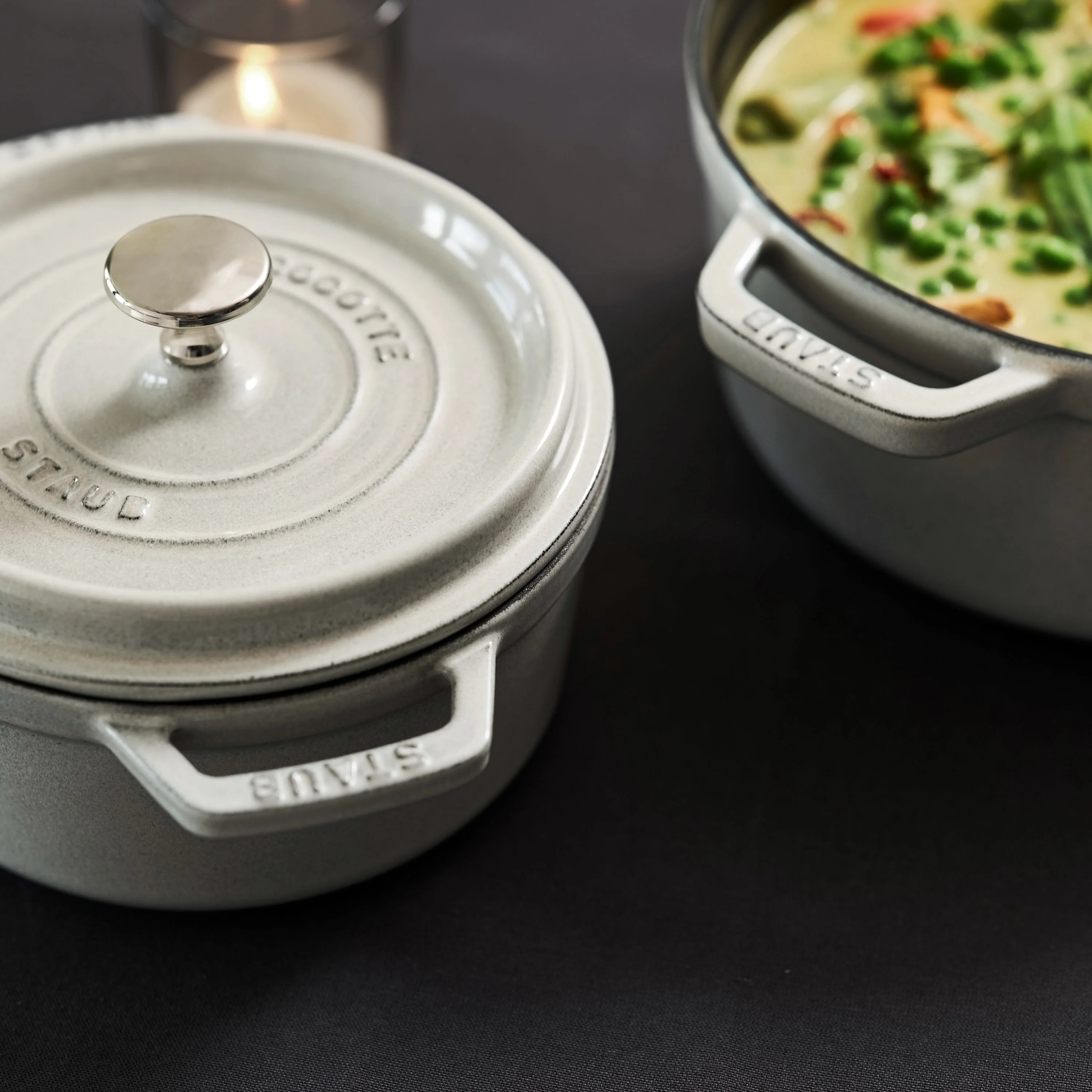 Staub 5.5-quart White Truffle Round Dutch Oven - Image 7