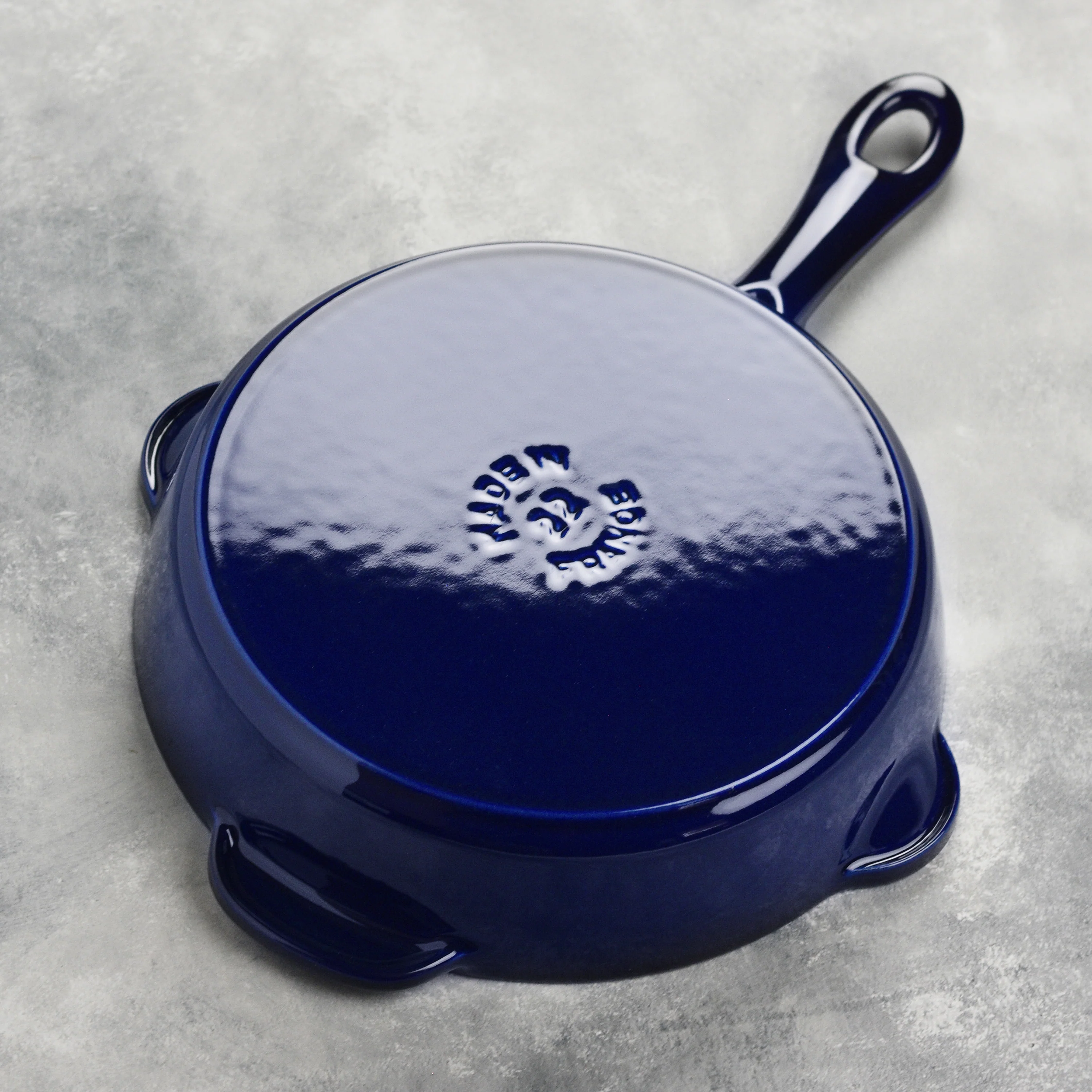 Staub 8.5" Sapphire Blue Cast Iron Deep Traditional Skillet - Image 3
