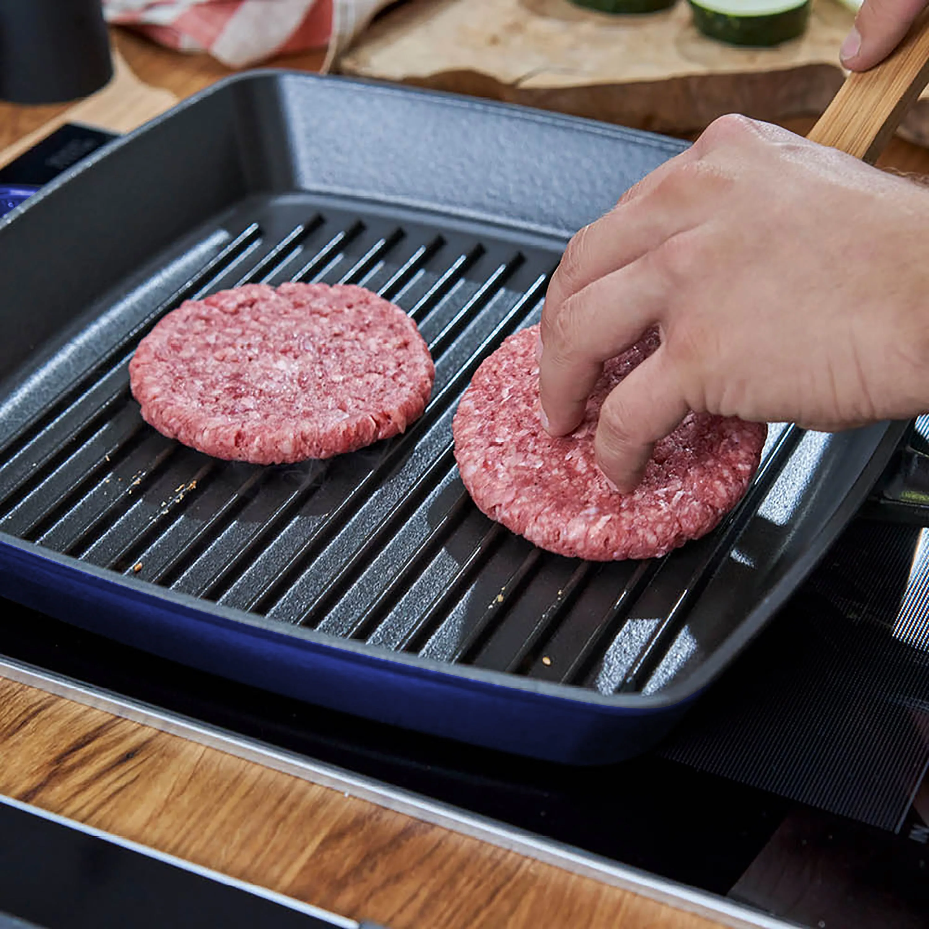 Staub 12" Sapphire Blue Square Grill Pan - Image 4