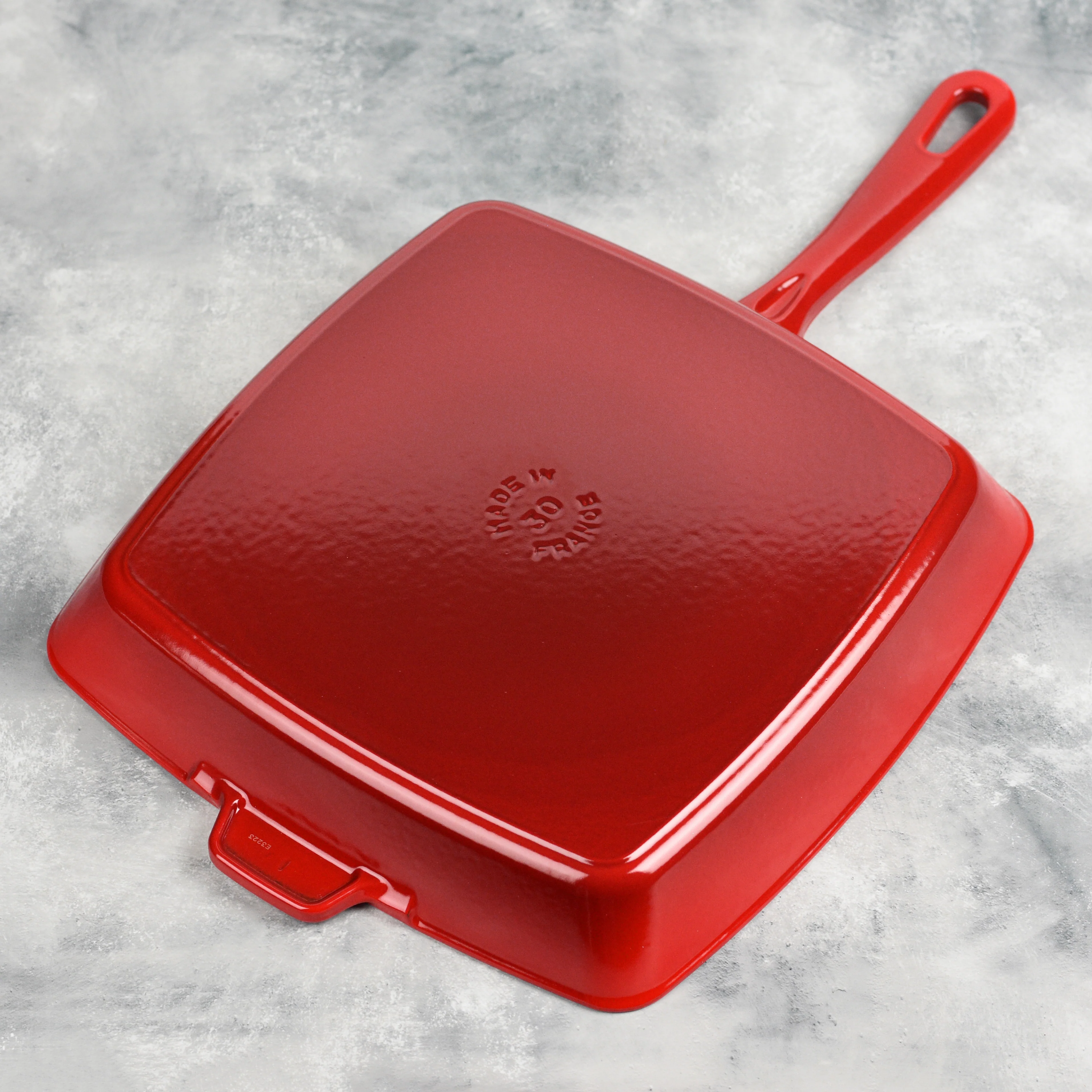 Staub 12" Cherry Red Square Grill Pan - Image 3