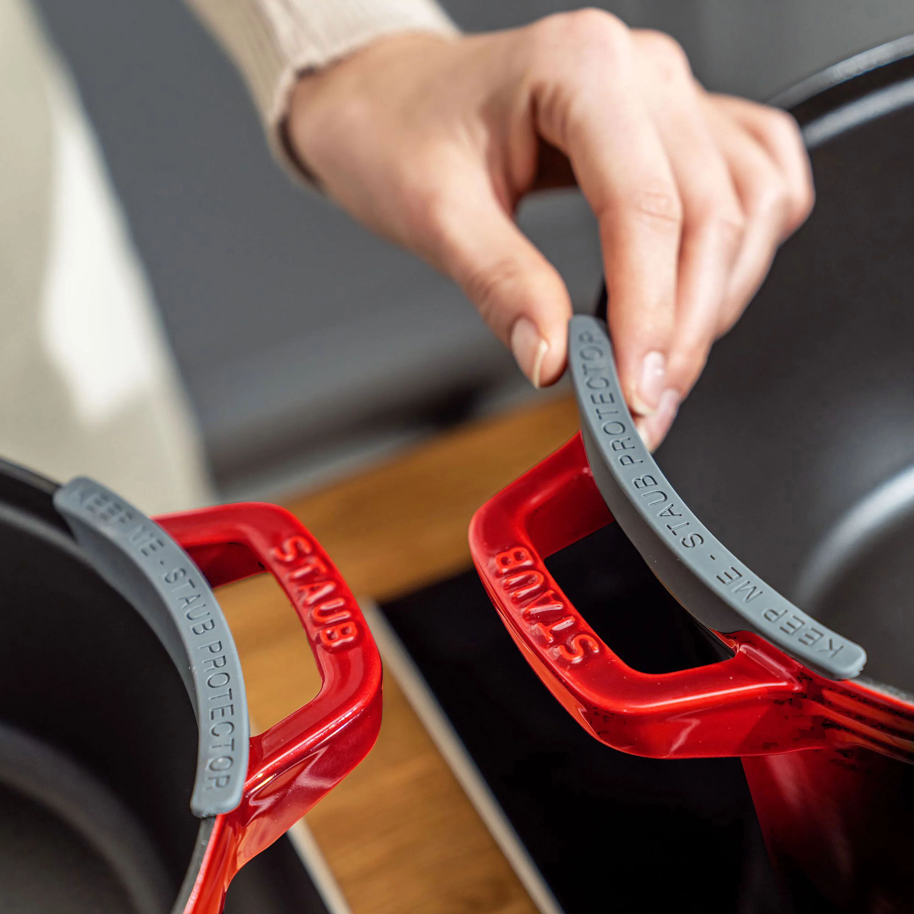 Staub 4 Piece Cherry Red Stackable Cast Iron Cookware Set - Image 6