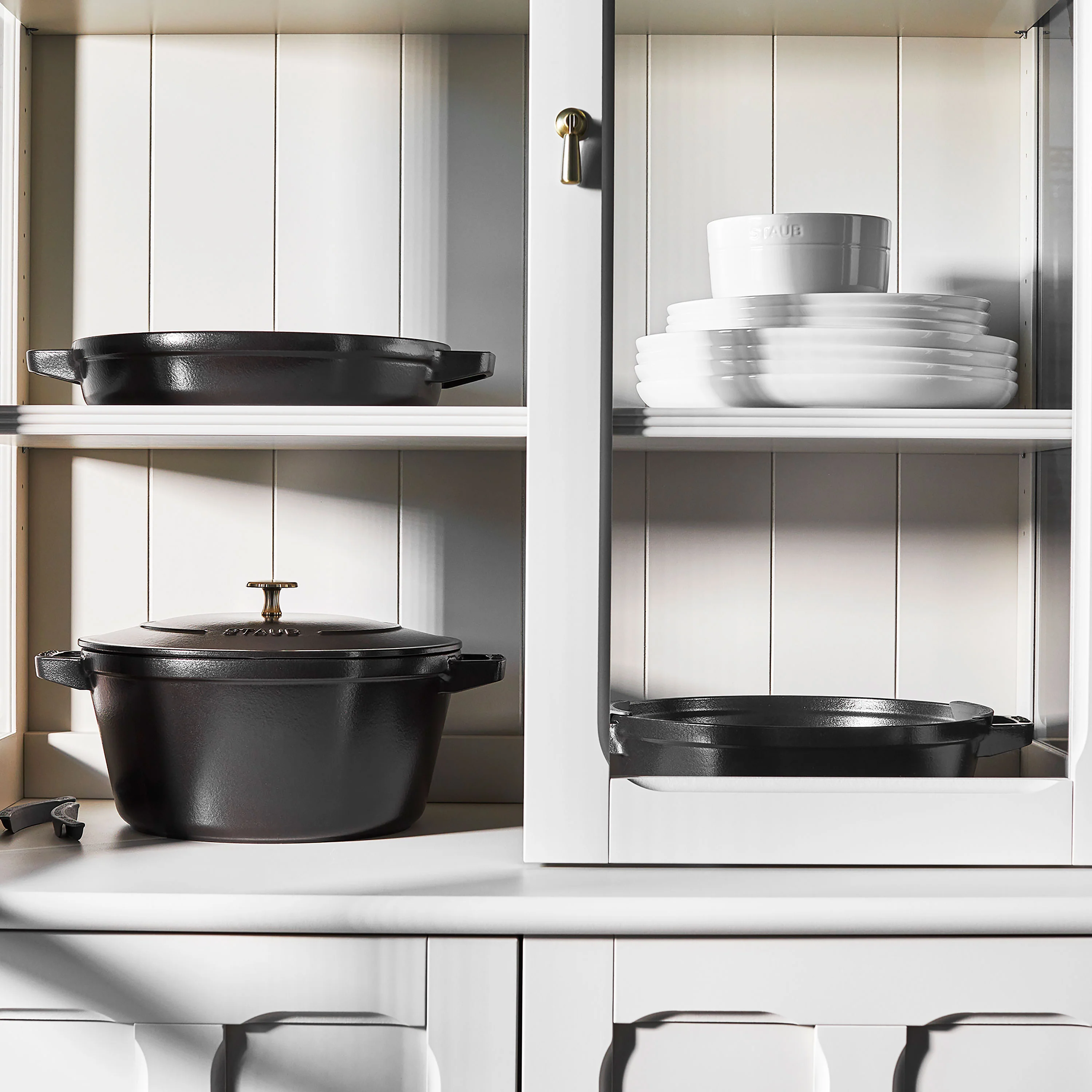 Staub 4 Piece Matte Black Stackable Cast Iron Cookware Set - Image 6