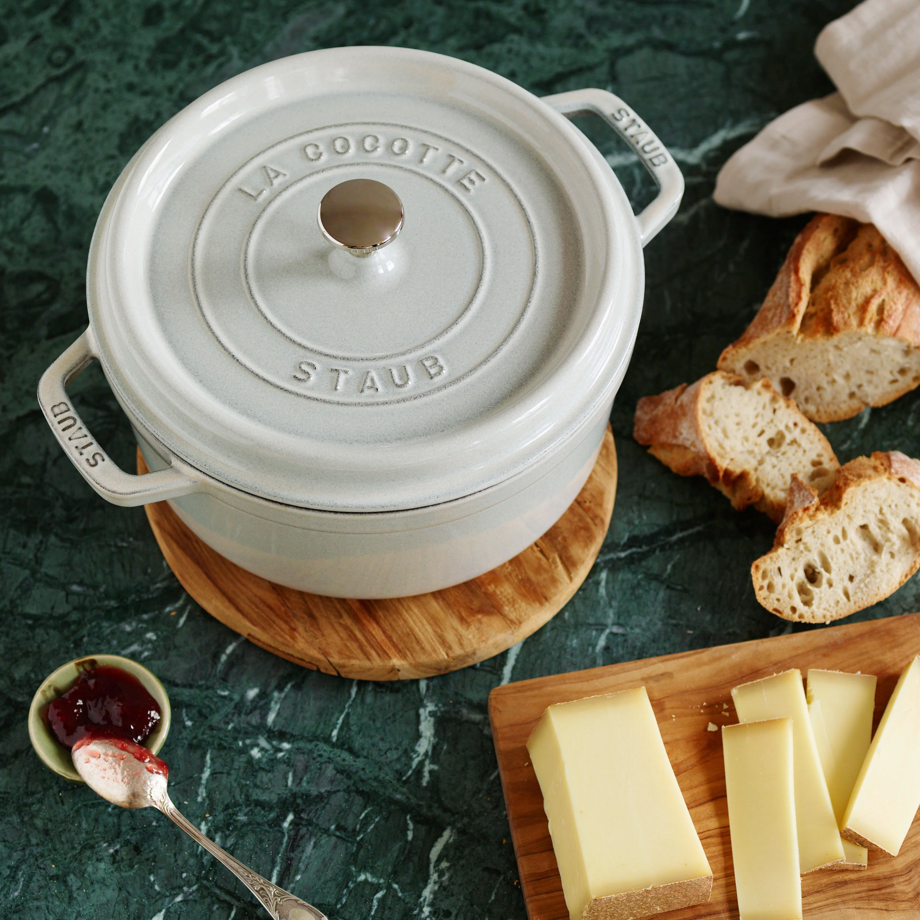 Staub 4-quart White Truffle Round Dutch Oven - Image 2
