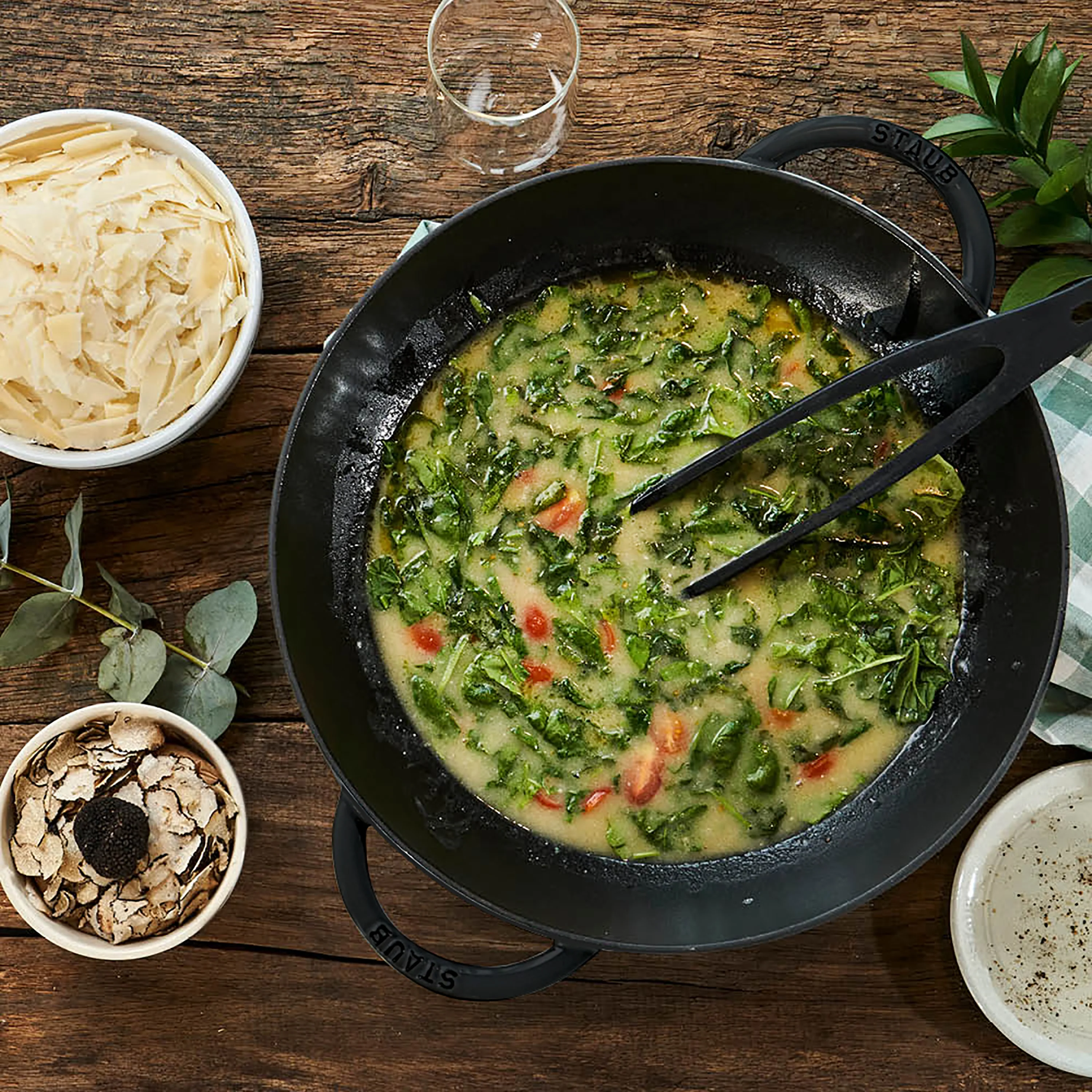 Staub 14" Matte Black Wok with Glass Lid - Image 3