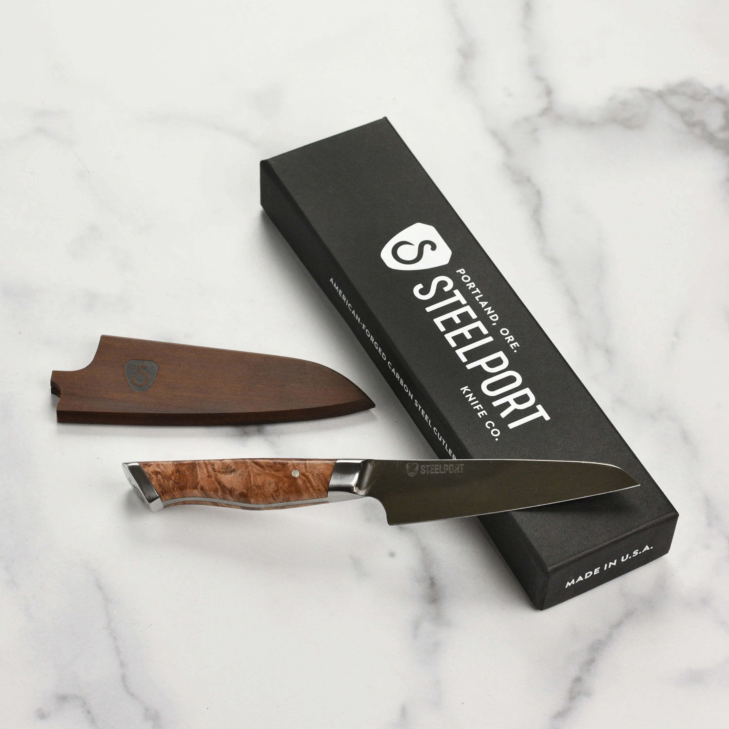 Steelport Carbon Steel 4" Paring Knife with Oregon Maple Magnetic Sheath - Image 7