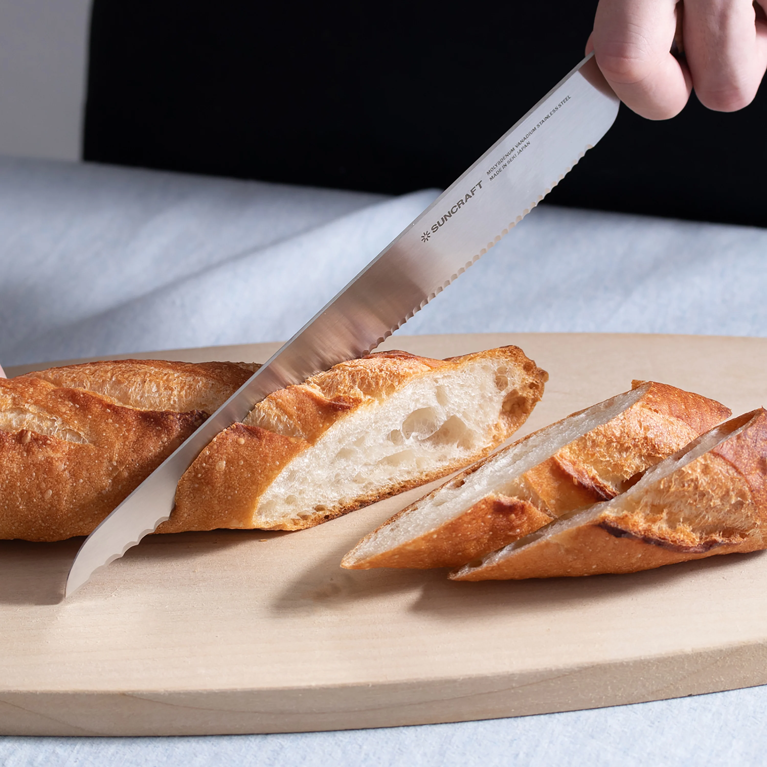 Suncraft Seseragi 8.75" Bread Knife, Left-Handed - Image 4