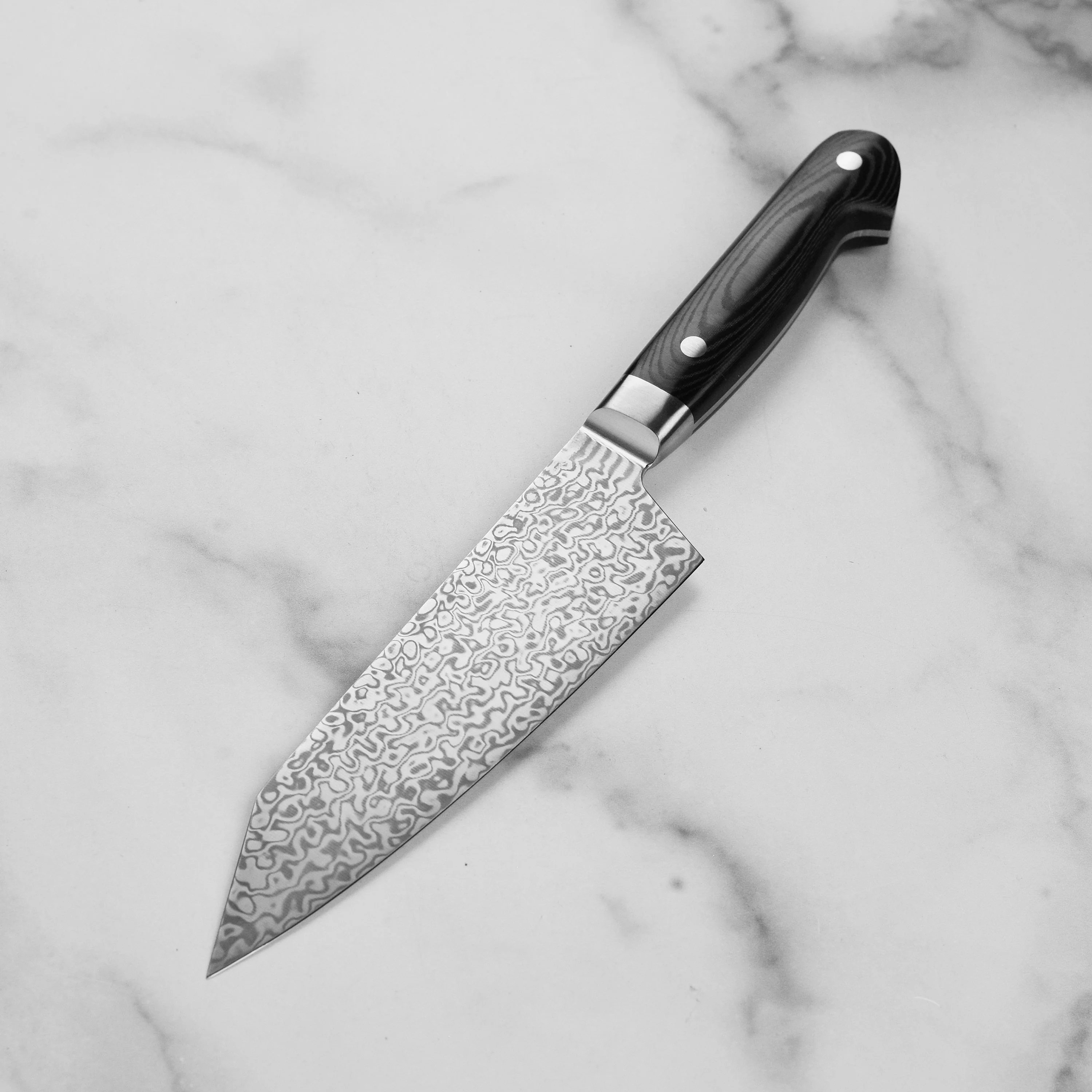 Takayuki Coreless Damascus 6.3" Bunka - Image 9
