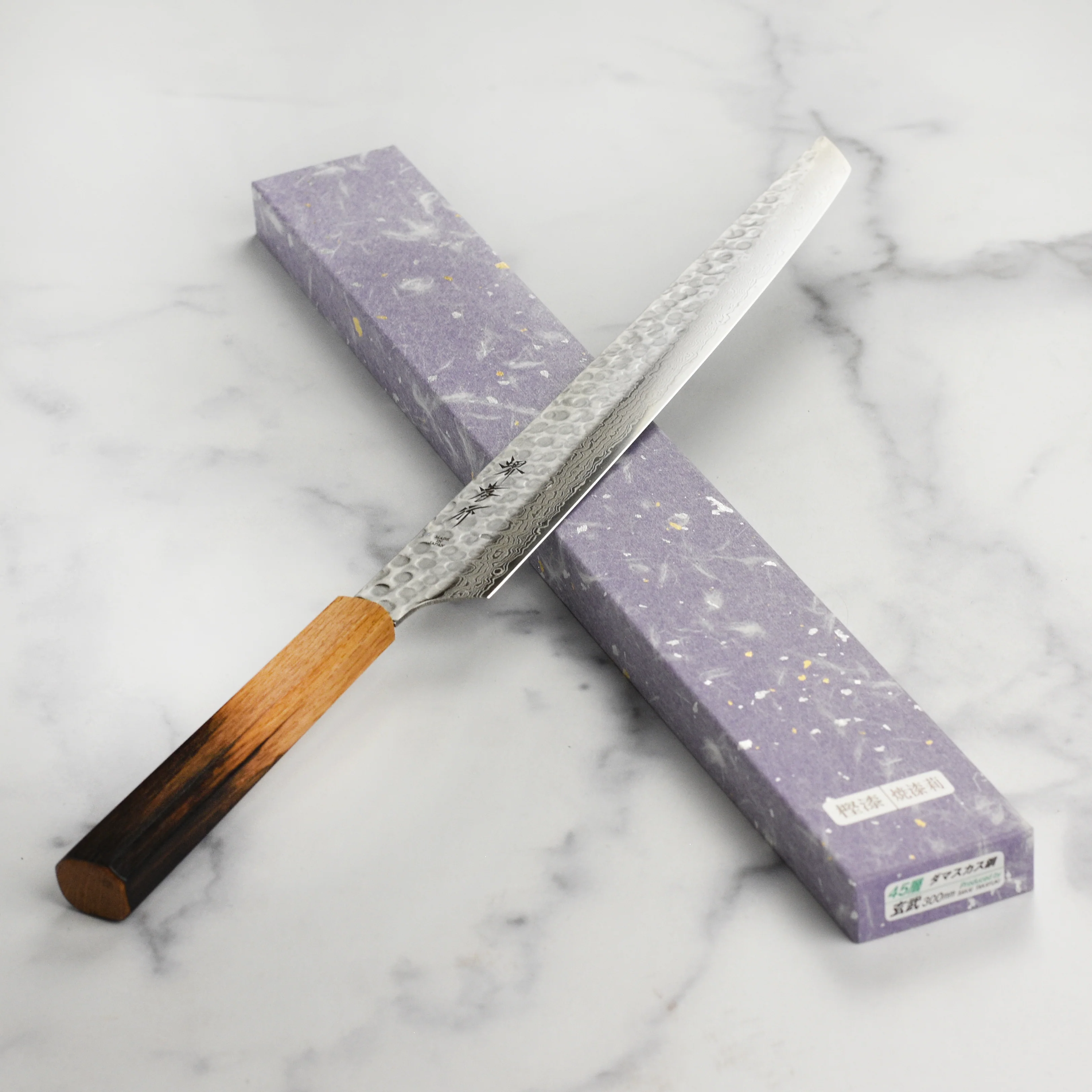 Takayuki Tsuchime Damascus Urushi 11.8" Sakimaru-Yanagiba - Image 11