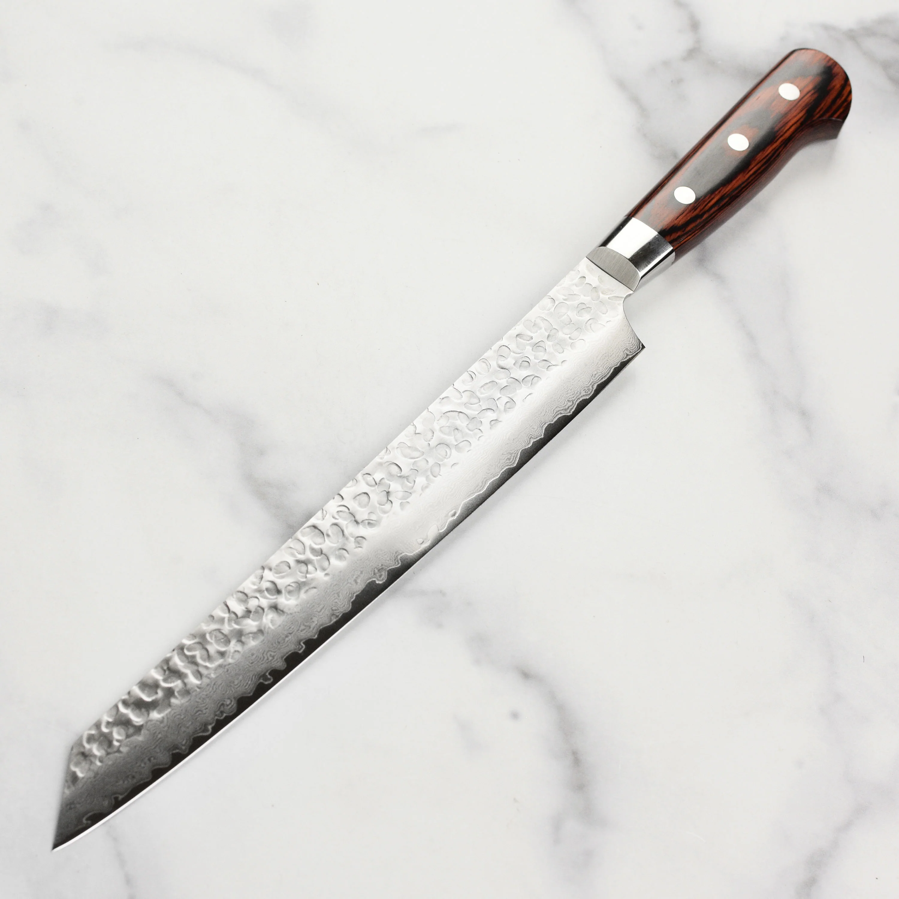 Takayuki Hammered Damascus 10.6" Kengata Yanagiba - Image 9
