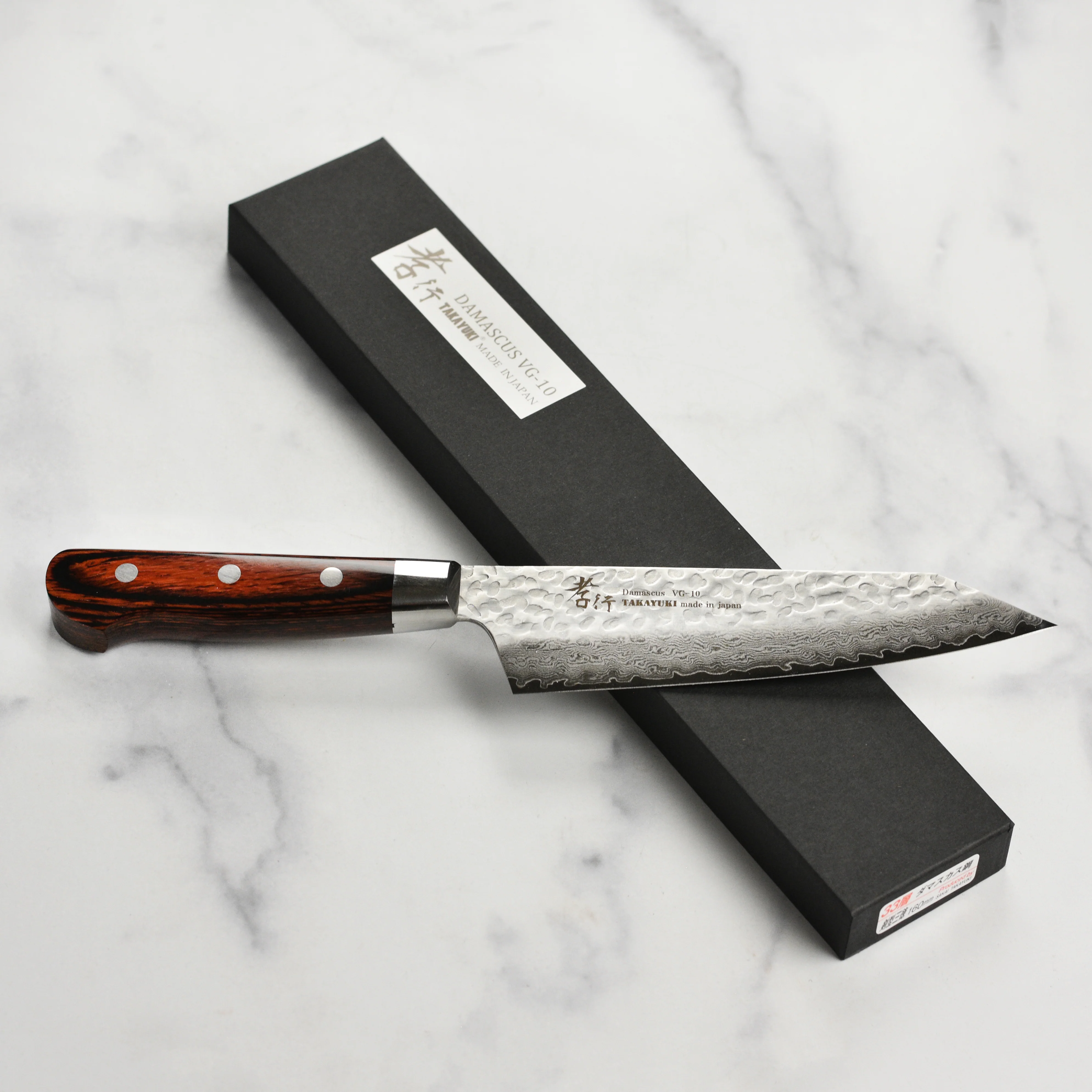 Takayuki Hammered Damascus 6.3" Bunka - Image 12