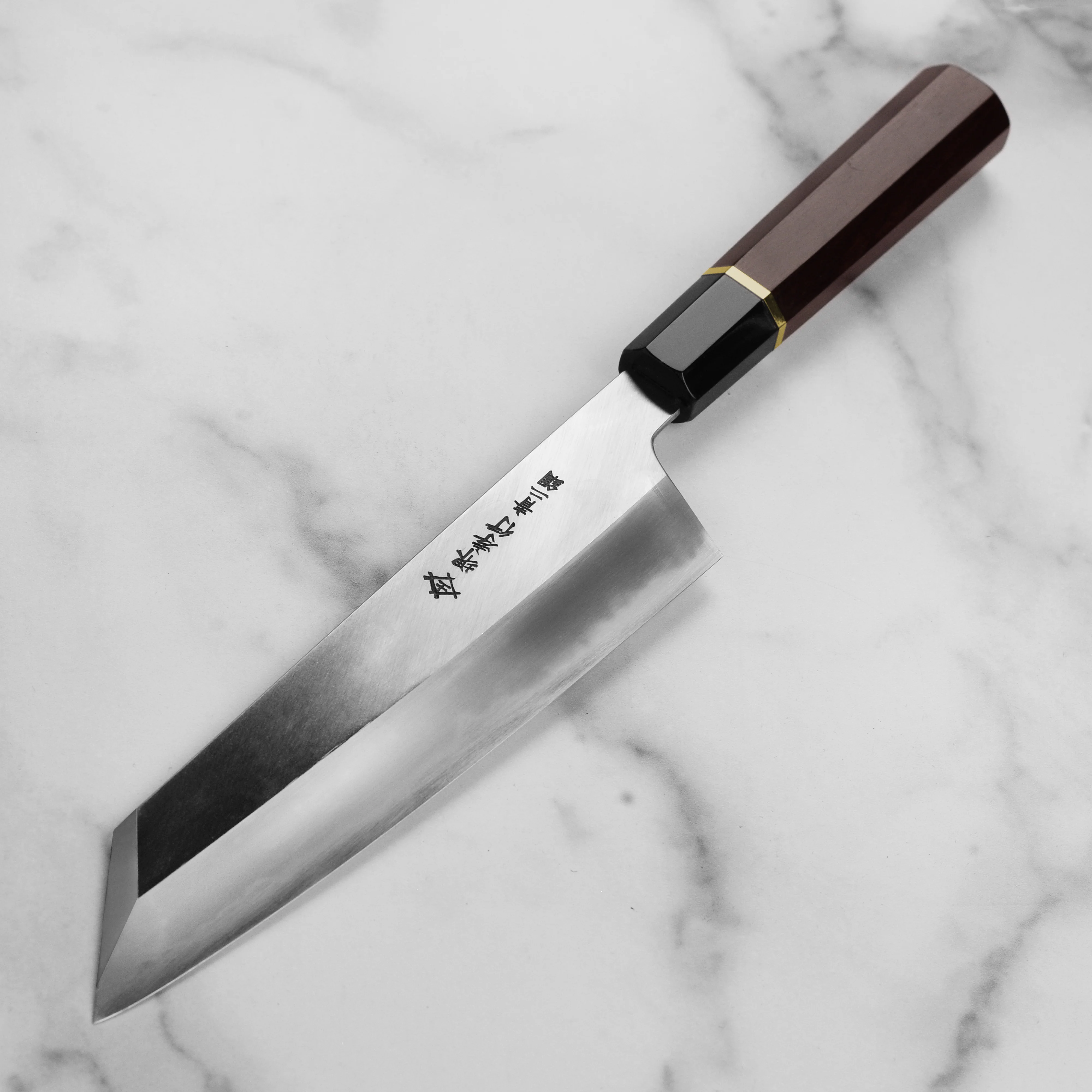 Takayuki x Itsuo Doi Homura SP Aogami #2 8.9" Kengata Gyuto with Saya - Image 11