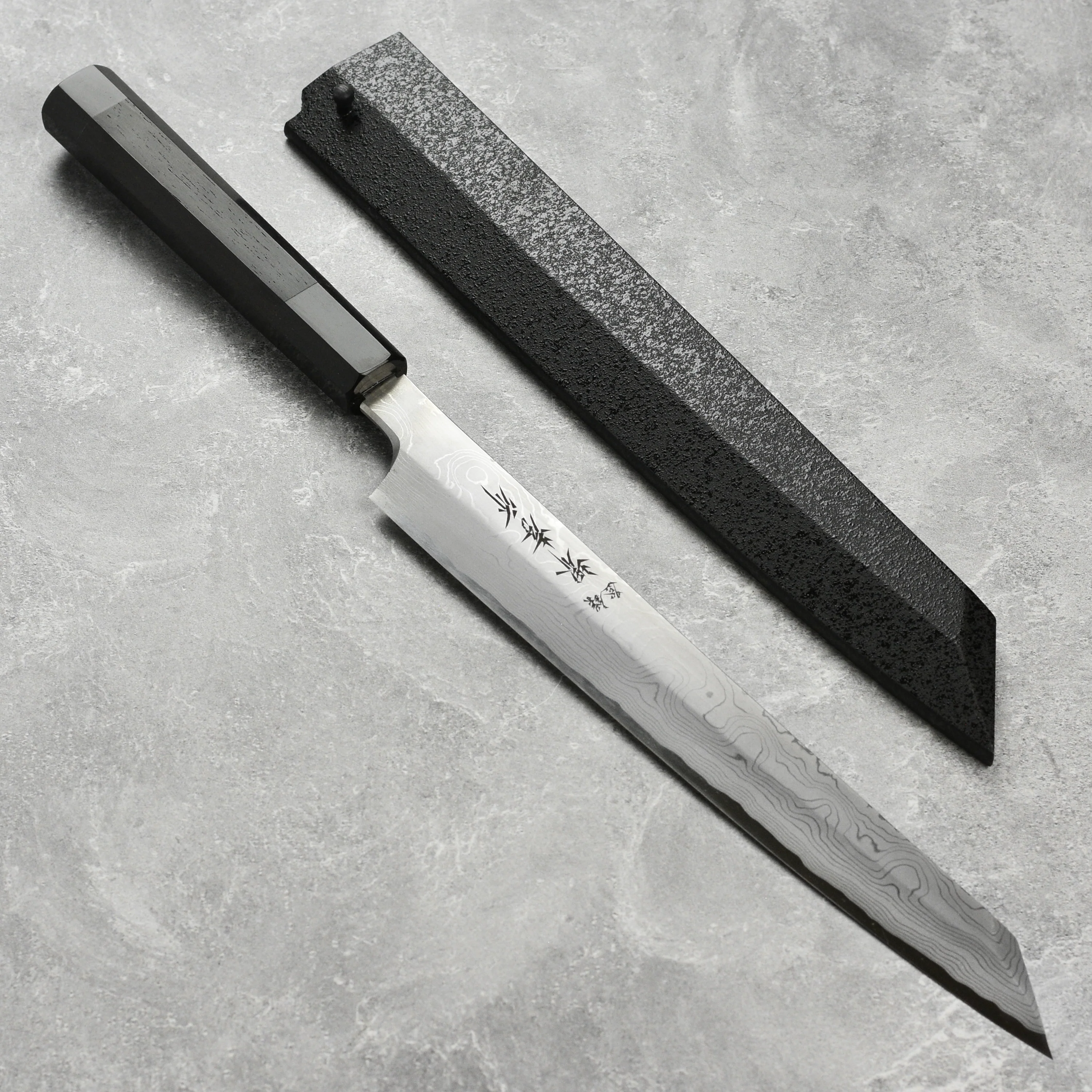 Takayuki Seiryu Aogami #2 Damascus Single-Bevel 10.6" Kengata Yanagiba with Saya