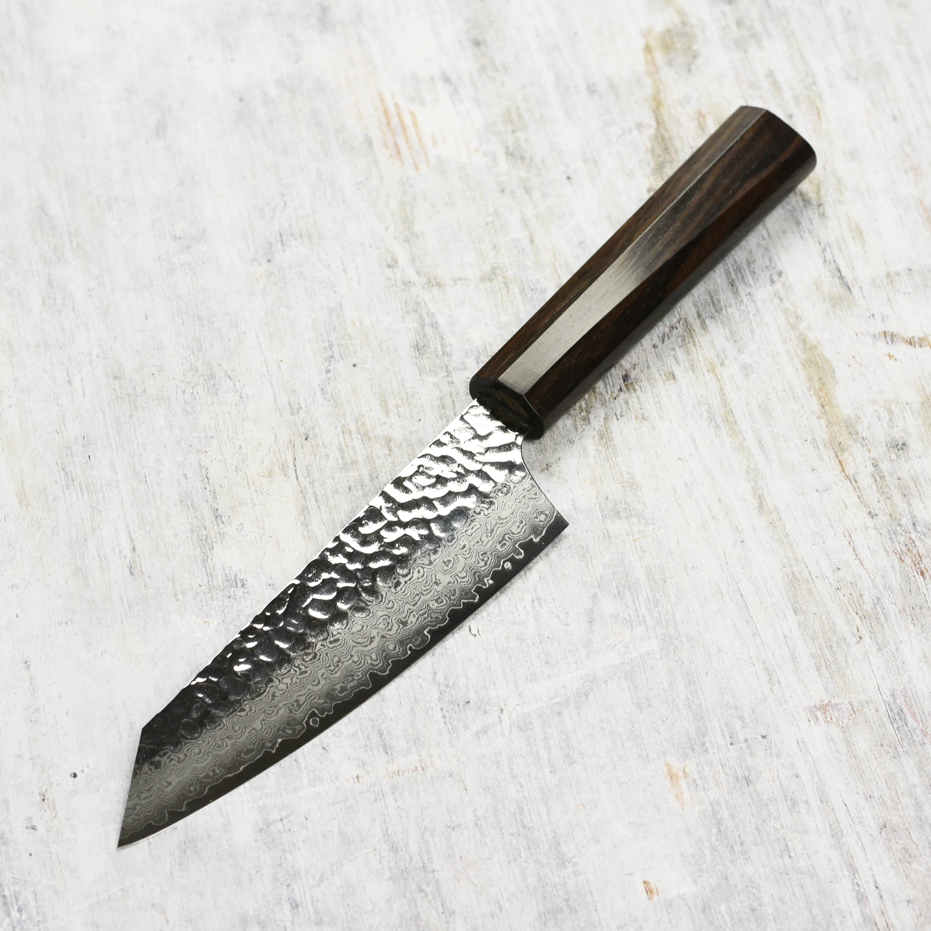 Takayuki Tsuchime Damascus 6.3" Bunka with Ebony Handle - Image 6