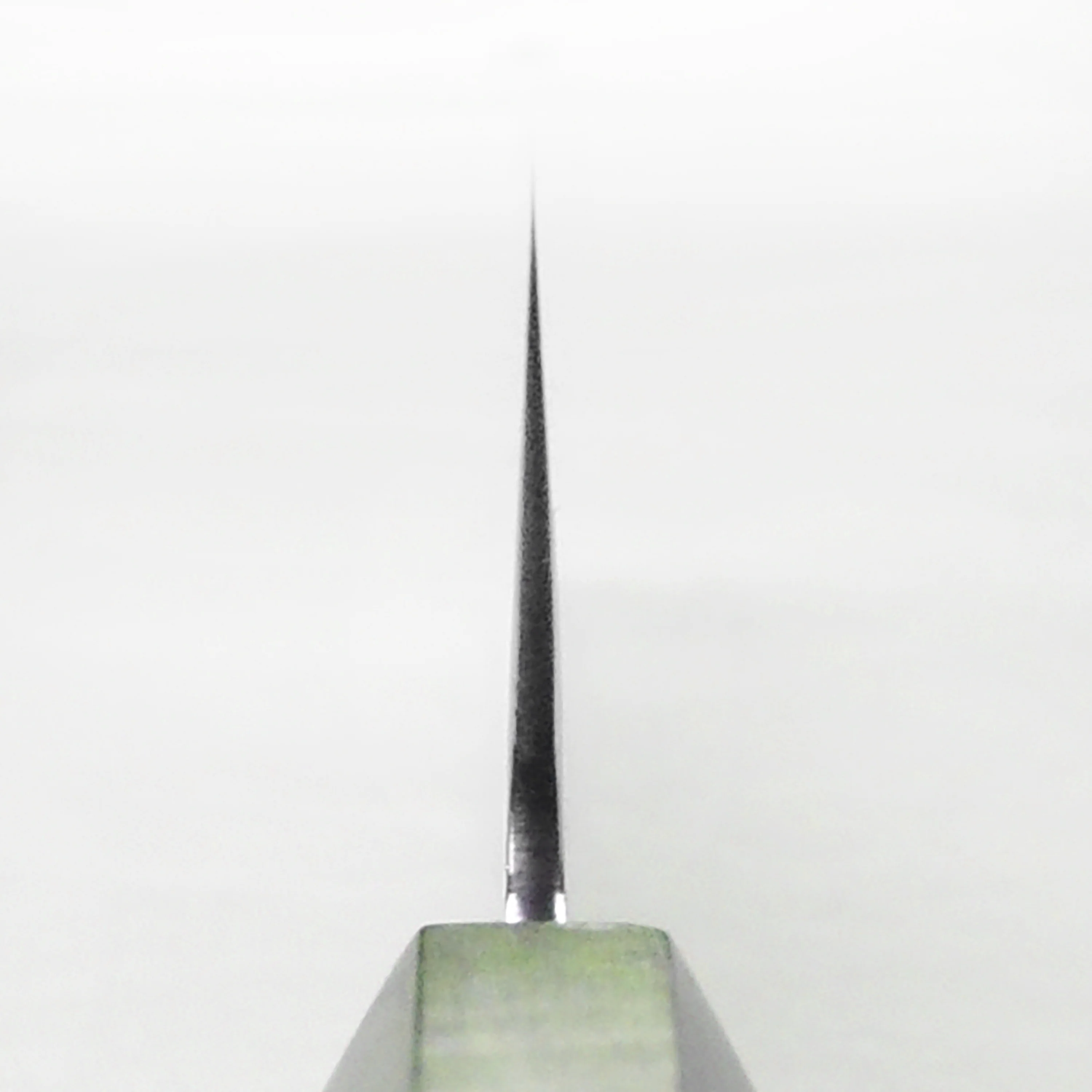 Takayuki Tsuchime Damascus 8.25" Gyuto, Green Stabilized Handle - Image 9