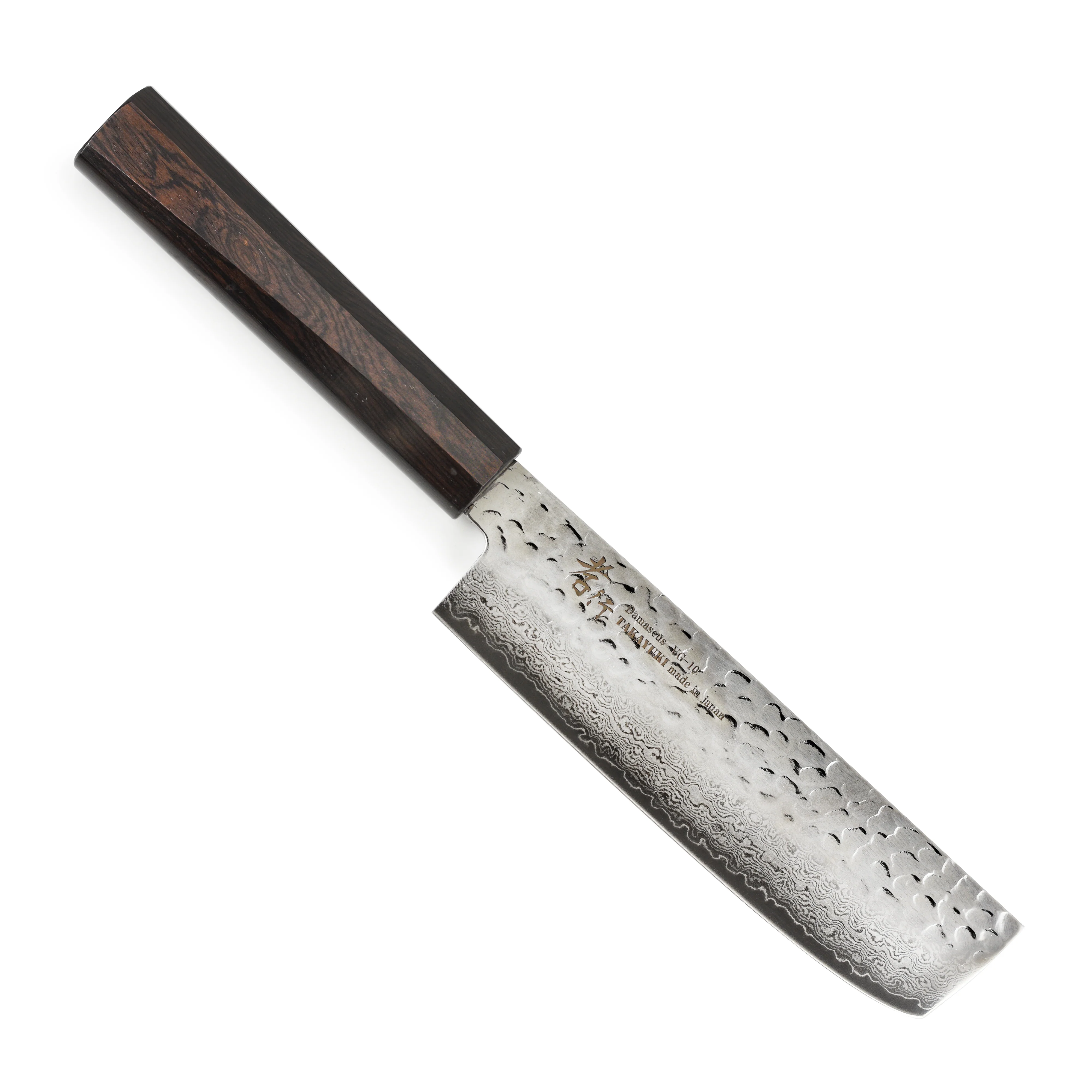 Takayuki Tsuchime Damascus 6.3" Nakiri with Ebony Handle - Image 4
