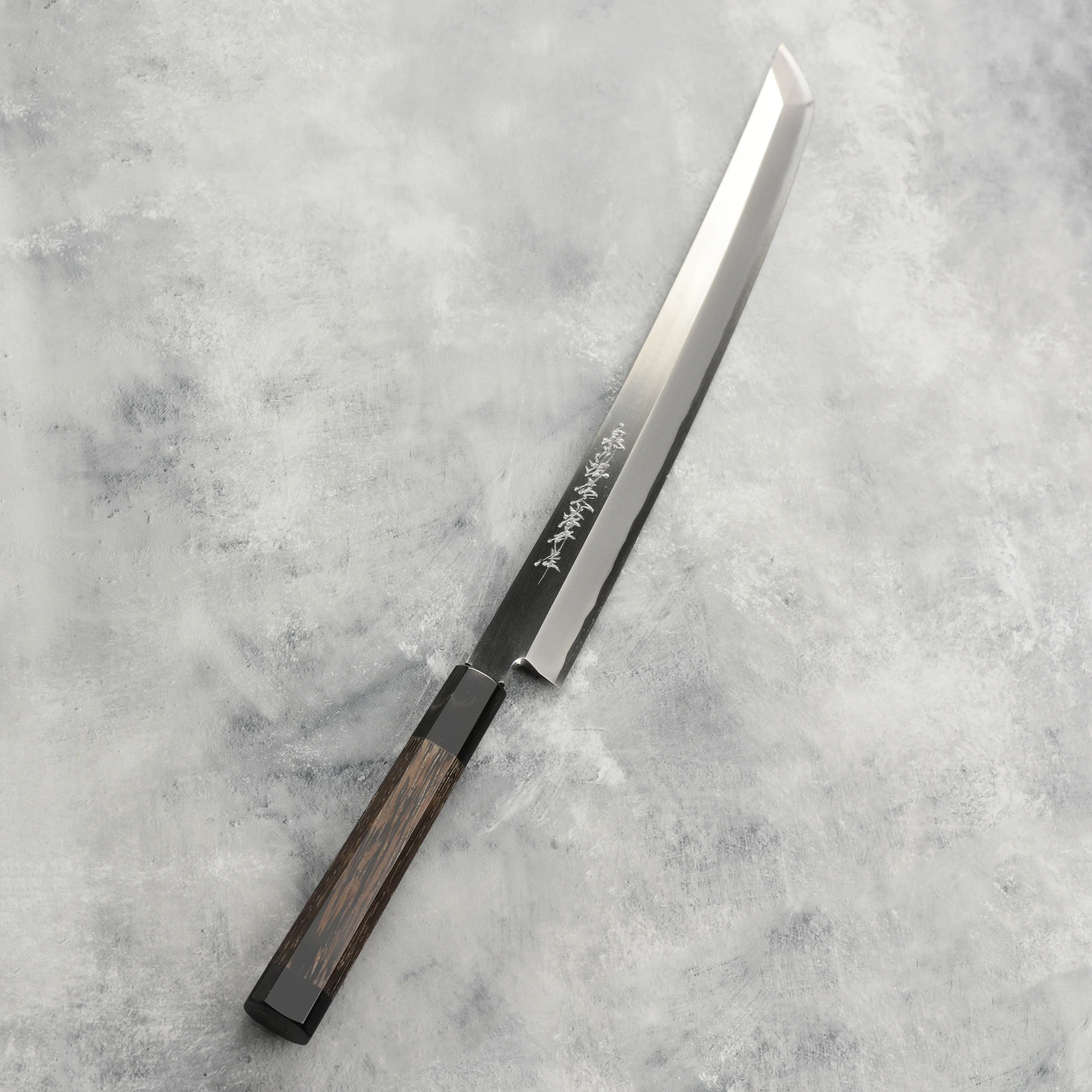 Takayuki Zangetsu Ginsan Single-Bevel 11.8" Sakimaru Takohiki with Saya - Image 7